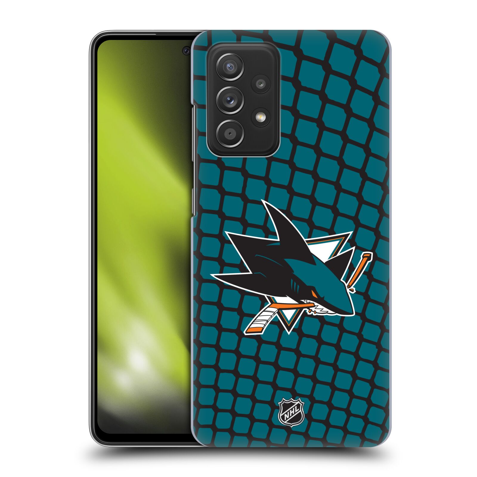 Pouzdro na mobil Samsung Galaxy A52 / A52 5G / A52s 5G - HEAD CASE - Hokej NHL - San Jose Sharks - Znak v brance