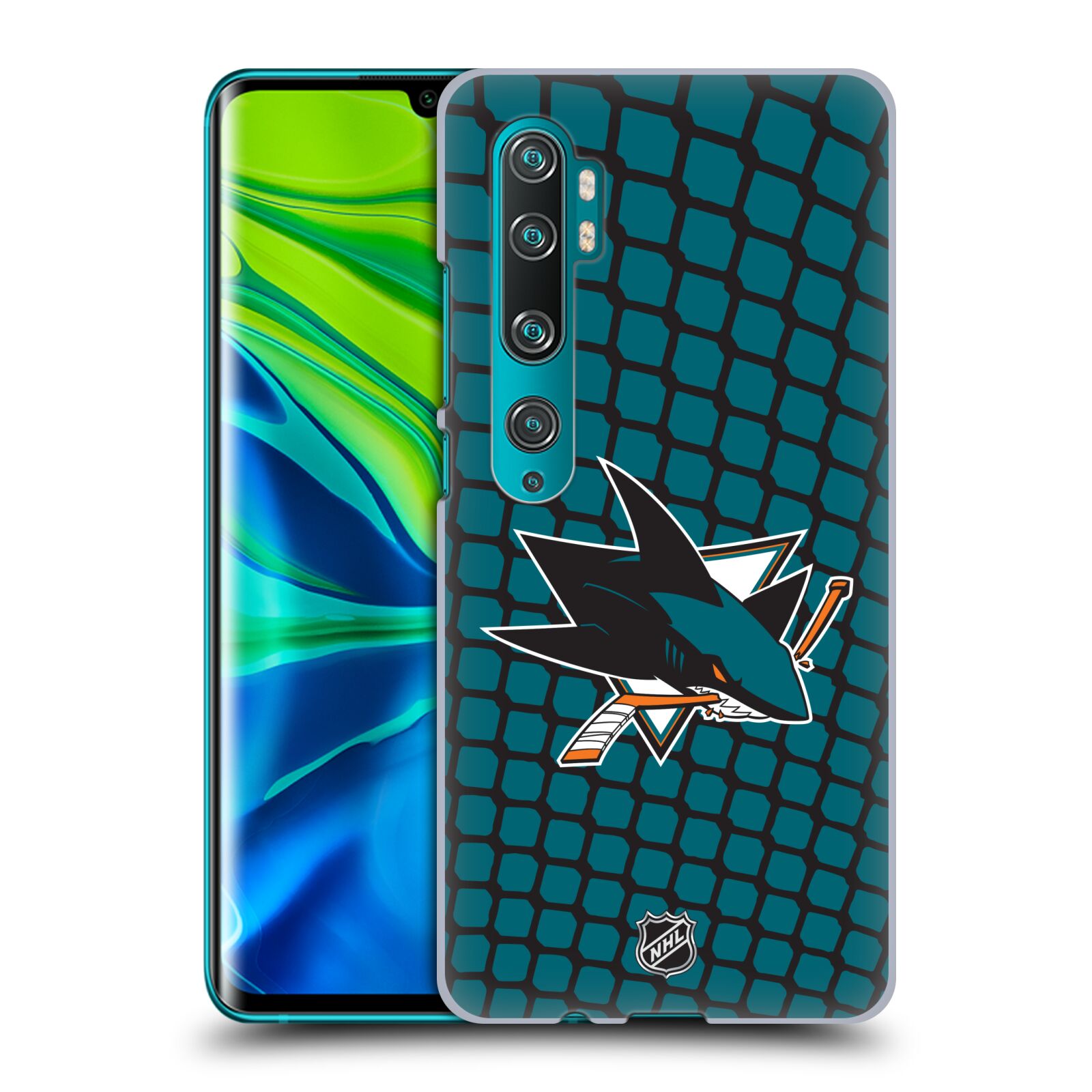 Pouzdro na mobil Xiaomi Mi Note 10 / Mi Note 10 Pro - HEAD CASE - Hokej NHL - San Jose Sharks - Znak v brance