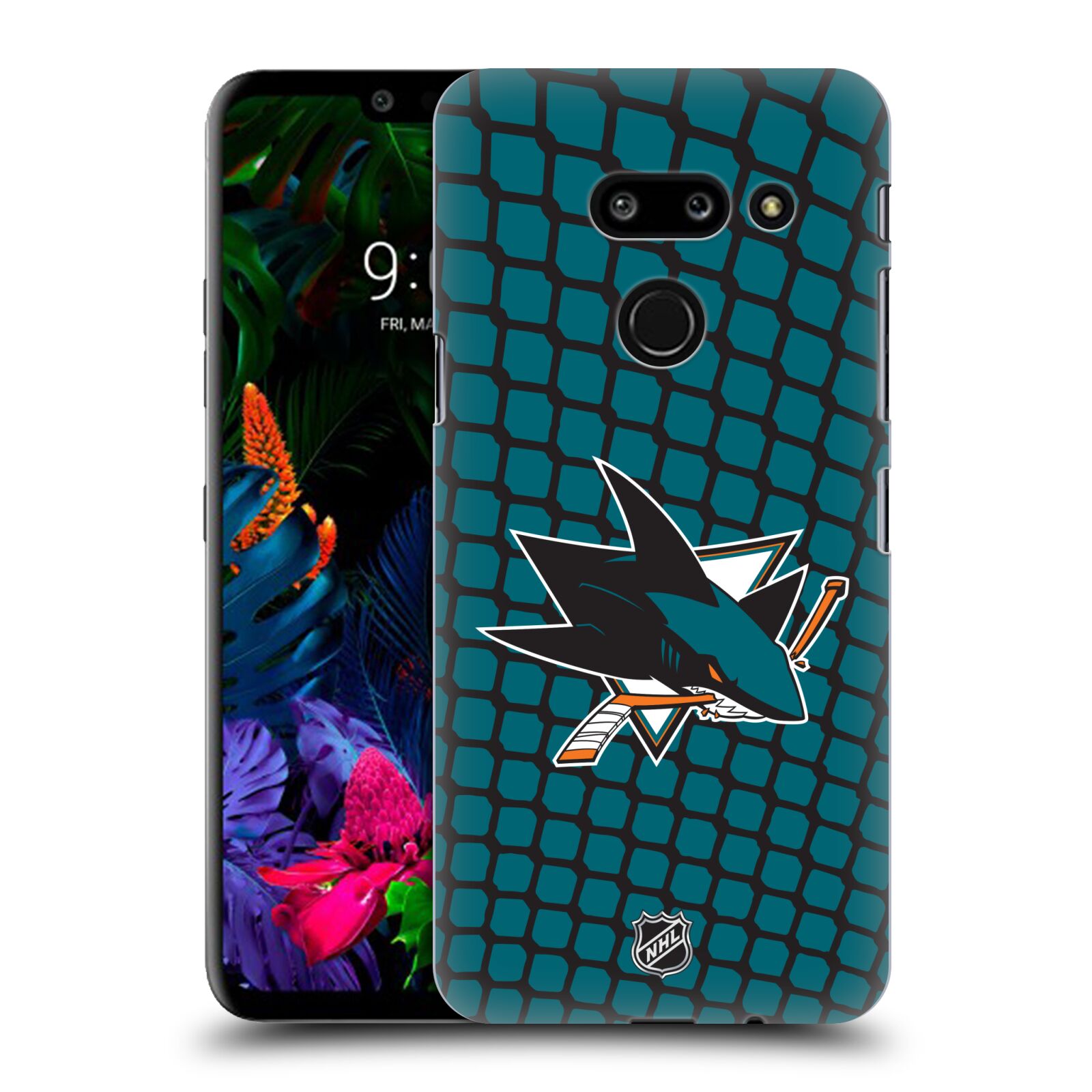 Pouzdro na mobil LG G8 ThinQ - HEAD CASE - Hokej NHL - San Jose Sharks - Znak v brance