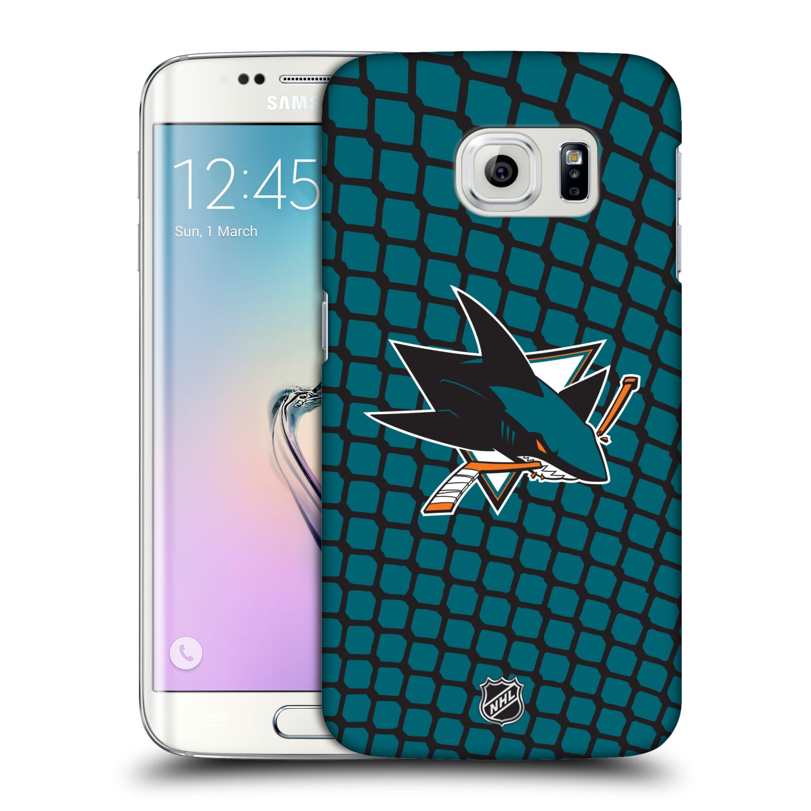 Pouzdro na mobil Samsung Galaxy S6 EDGE - HEAD CASE - Hokej NHL - San Jose Sharks - Znak v brance
