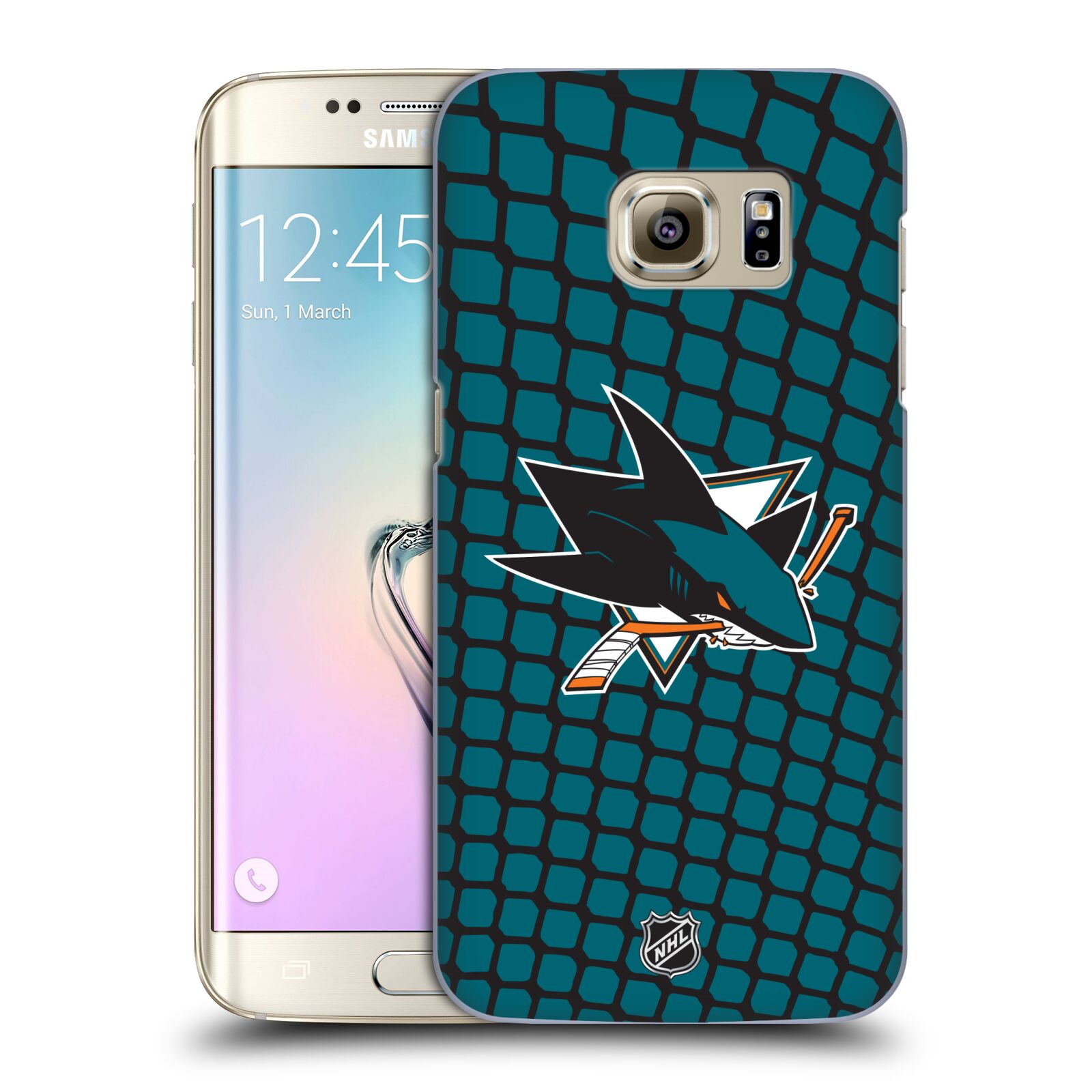 Pouzdro na mobil Samsung Galaxy S7 EDGE - HEAD CASE - Hokej NHL - San Jose Sharks - Znak v brance