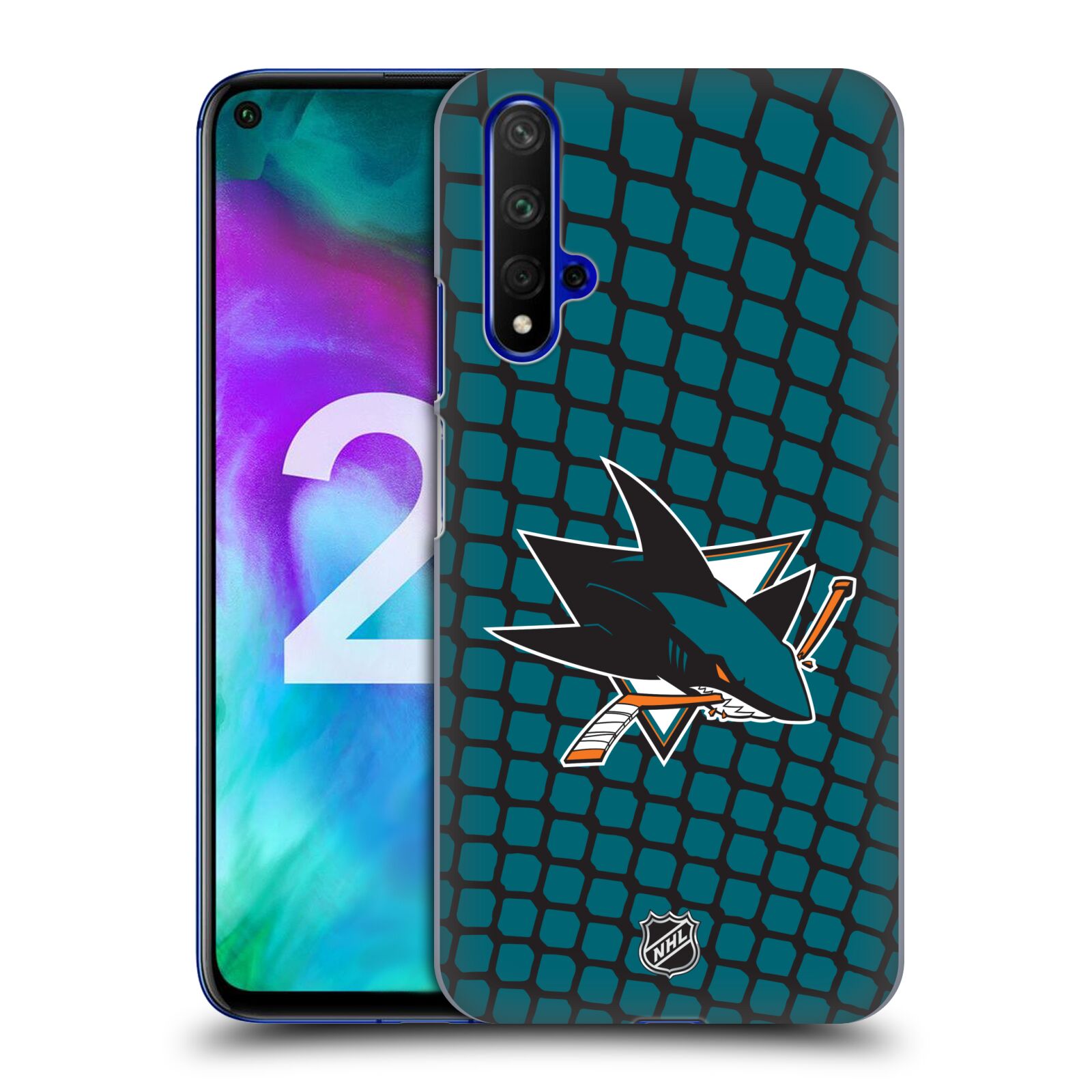 Pouzdro na mobil HONOR 20 - HEAD CASE - Hokej NHL - San Jose Sharks - Znak v brance