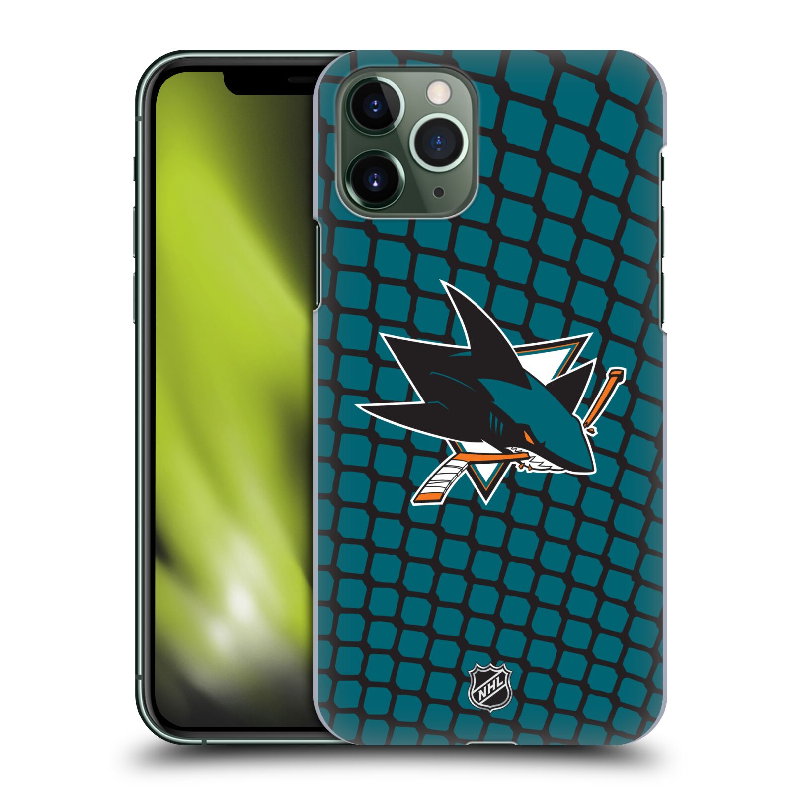 Pouzdro na mobil Apple Iphone 11 PRO - HEAD CASE - Hokej NHL - San Jose Sharks - Znak v brance