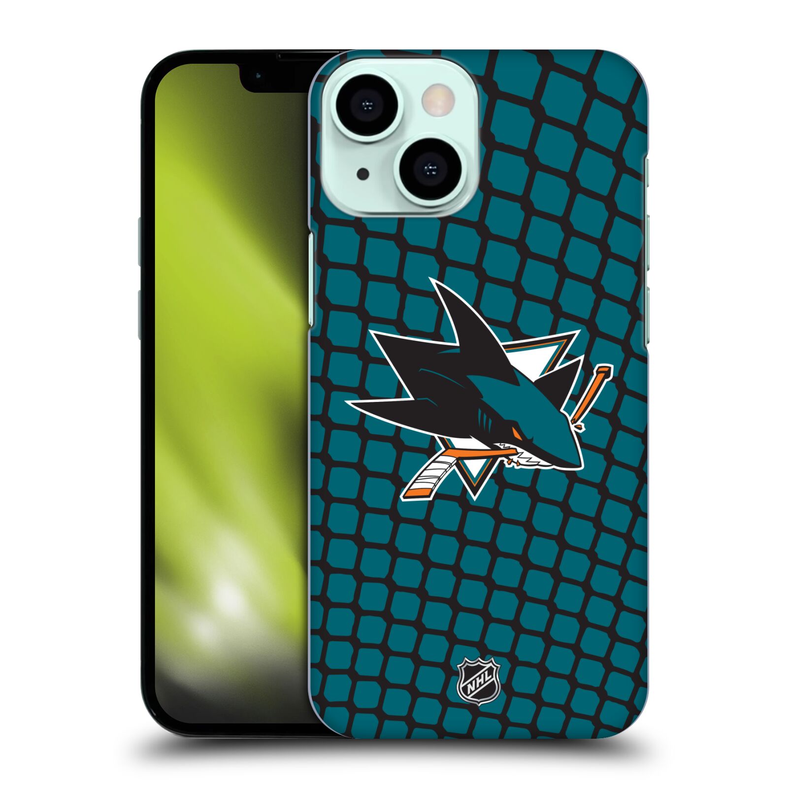 Pouzdro na mobil Apple Iphone 13 MINI - HEAD CASE - Hokej NHL - San Jose Sharks - Znak v brance