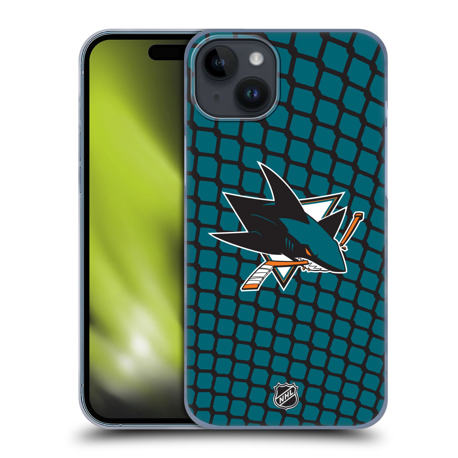 Plastový obal HEAD CASE na mobil Apple Iphone 15 PLUS  Hokej NHL - San Jose Sharks - Znak v brance