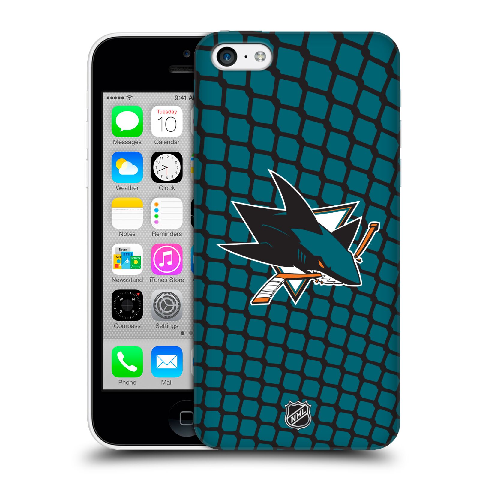 Pouzdro na mobil Apple Iphone 5C - HEAD CASE - Hokej NHL - San Jose Sharks - Znak v brance
