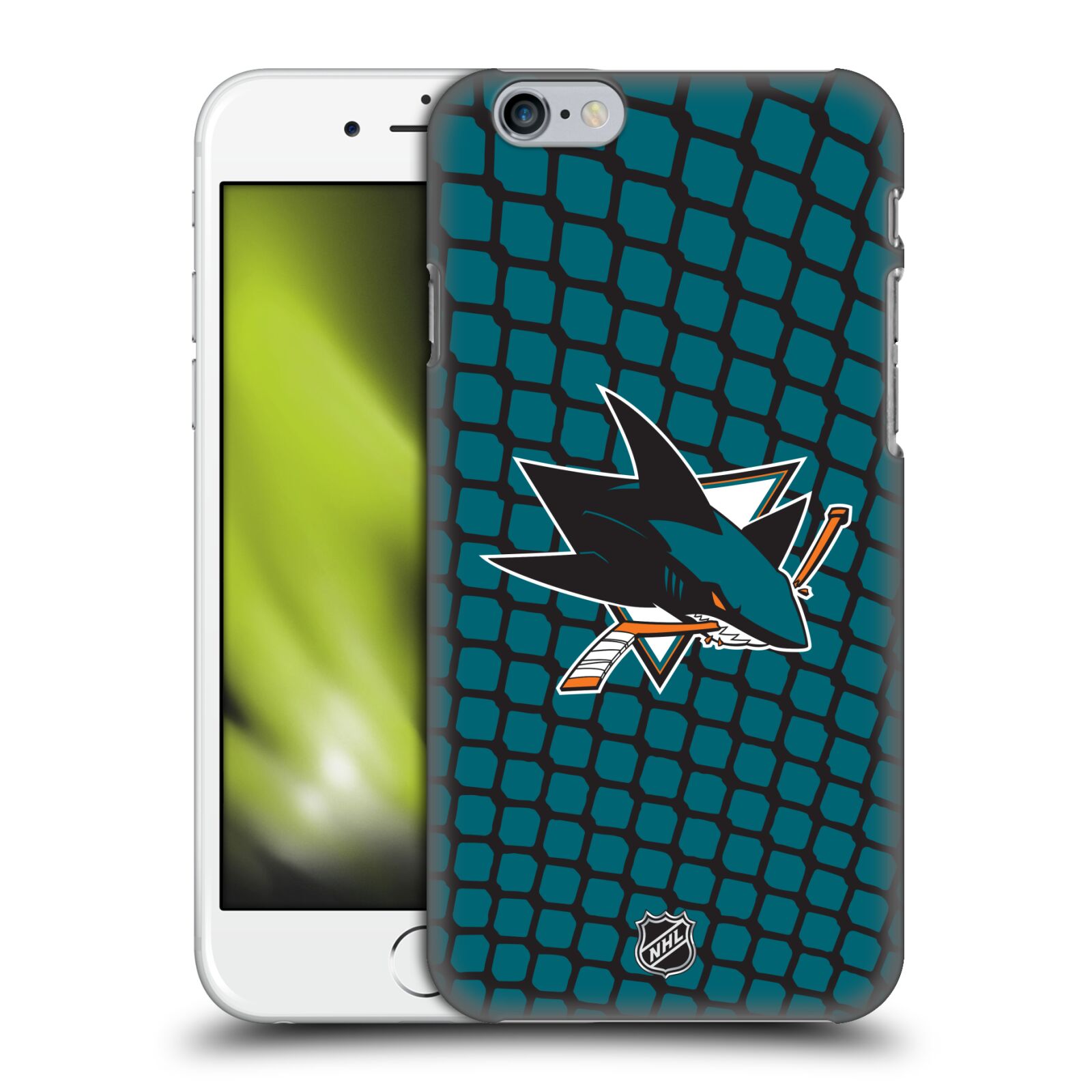 Pouzdro na mobil Apple Iphone 6/6S - HEAD CASE - Hokej NHL - San Jose Sharks - Znak v brance