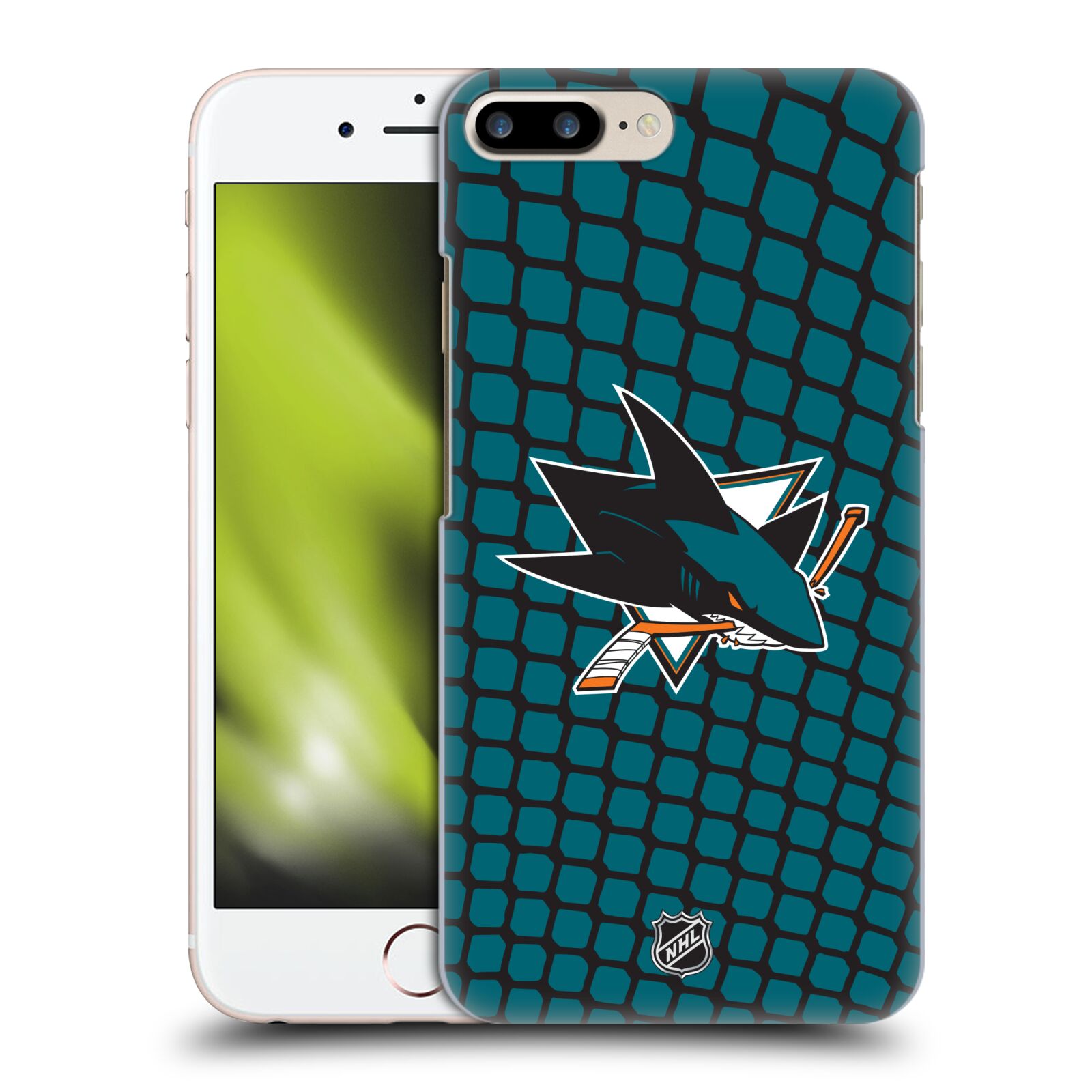 Pouzdro na mobil Apple Iphone 7/8 PLUS - HEAD CASE - Hokej NHL - San Jose Sharks - Znak v brance