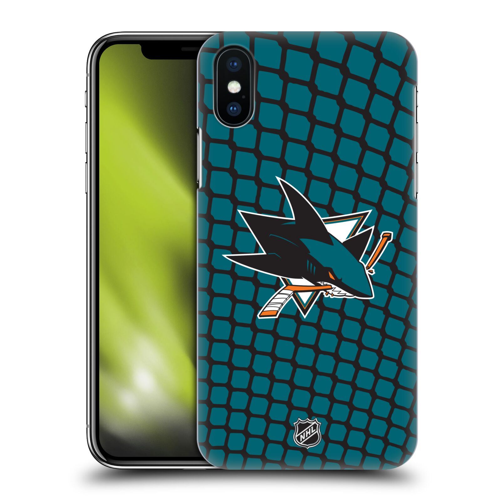 Pouzdro na mobil Apple Iphone X/XS - HEAD CASE - Hokej NHL - San Jose Sharks - Znak v brance