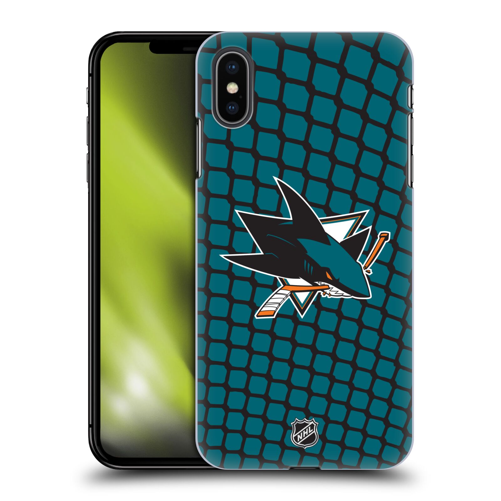 Pouzdro na mobil Apple Iphone XS MAX - HEAD CASE - Hokej NHL - San Jose Sharks - Znak v brance