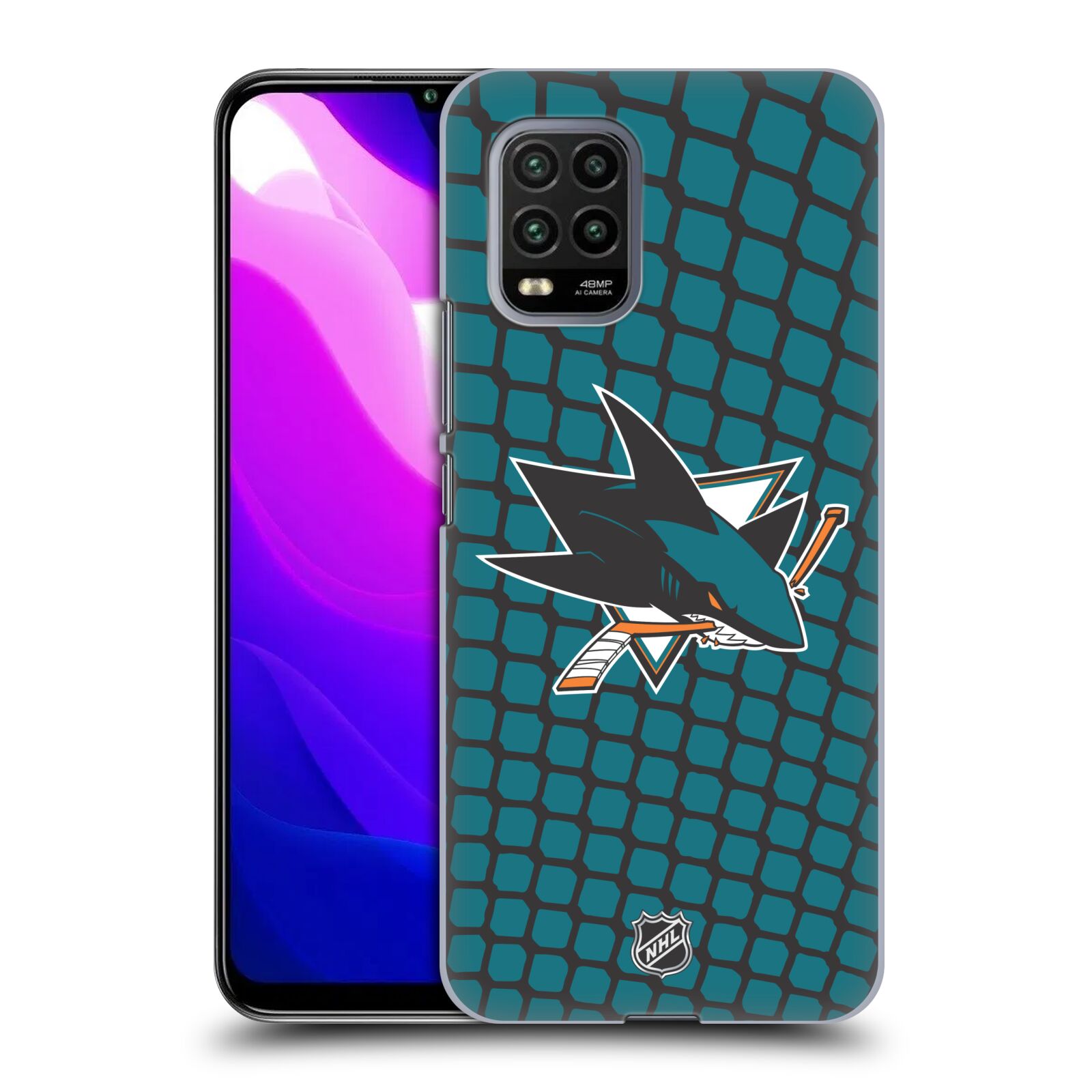 Pouzdro na mobil Xiaomi  Mi 10 LITE / Mi 10 LITE 5G - HEAD CASE - Hokej NHL - San Jose Sharks - Znak v brance