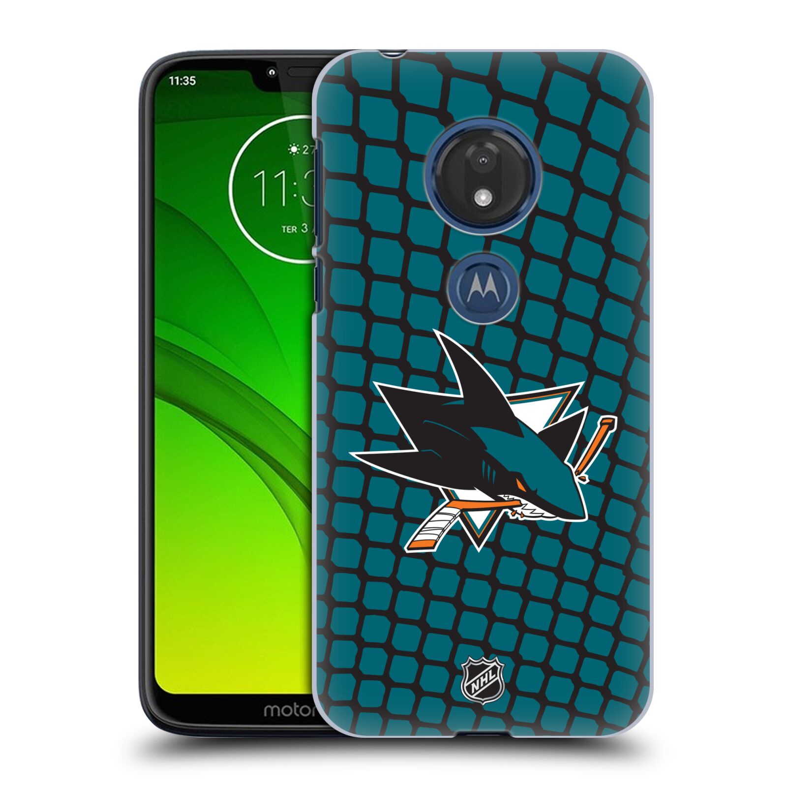 Pouzdro na mobil Motorola Moto G7 Play - HEAD CASE - Hokej NHL - San Jose Sharks - Znak v brance
