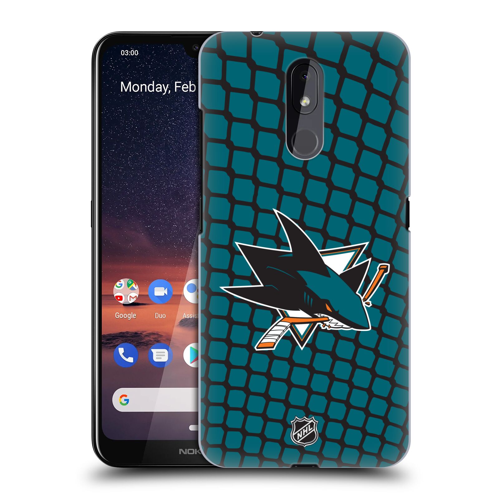 Pouzdro na mobil Nokia 3.2 - HEAD CASE - Hokej NHL - San Jose Sharks - Znak v brance