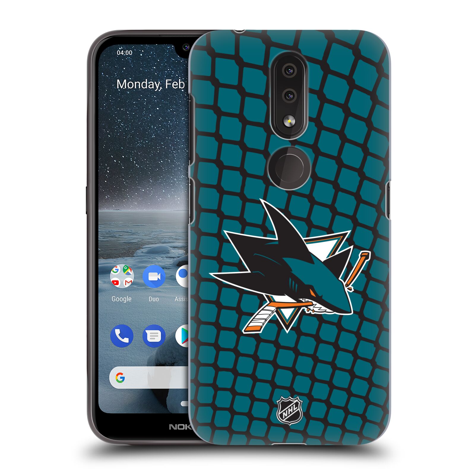 Pouzdro na mobil Nokia 4.2 - HEAD CASE - Hokej NHL - San Jose Sharks - Znak v brance