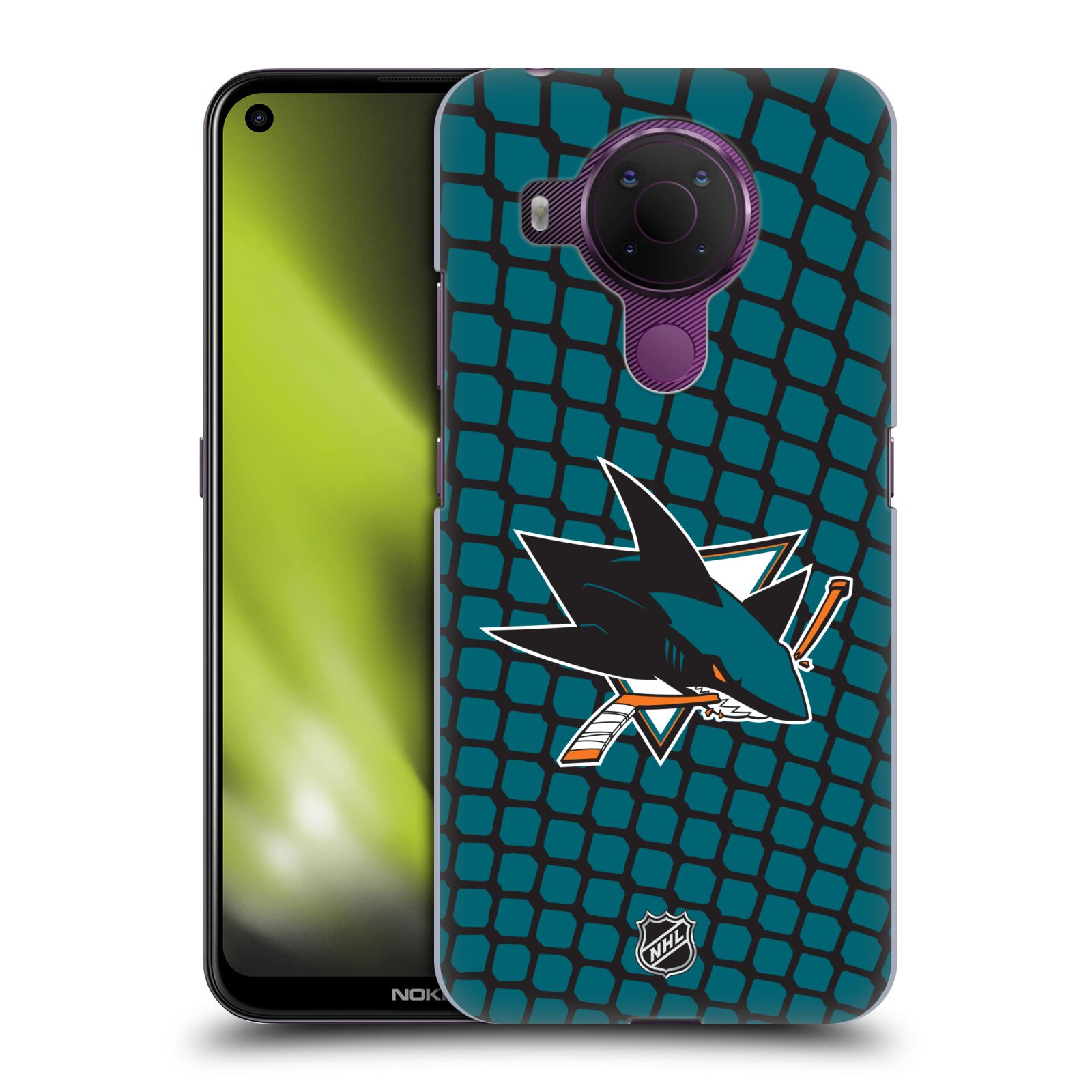Pouzdro na mobil Nokia 5.4 - HEAD CASE - Hokej NHL - San Jose Sharks - Znak v brance