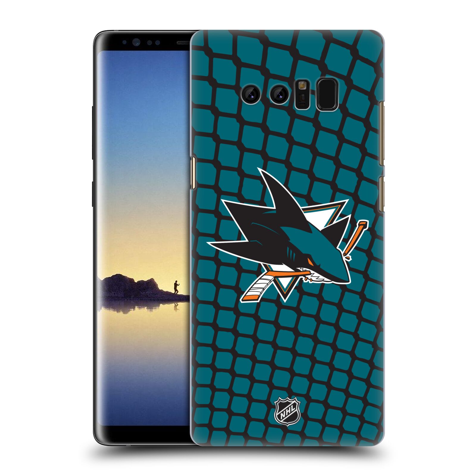 Pouzdro na mobil Samsung Galaxy Note 8 - HEAD CASE - Hokej NHL - San Jose Sharks - Znak v brance