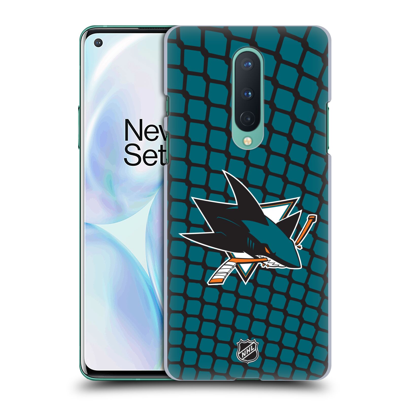 Pouzdro na mobil OnePlus 8 5G - HEAD CASE - Hokej NHL - San Jose Sharks - Znak v brance