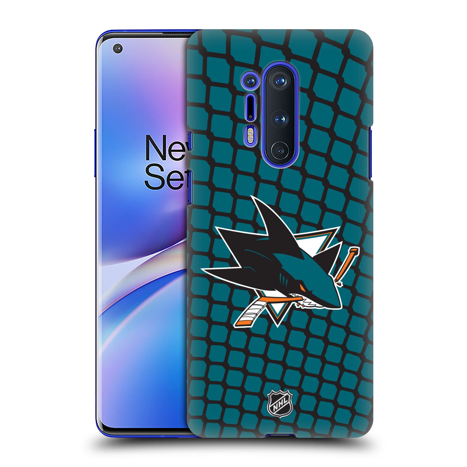 Pouzdro na mobil OnePlus 8 PRO 5G - HEAD CASE - Hokej NHL - San Jose Sharks - Znak v brance