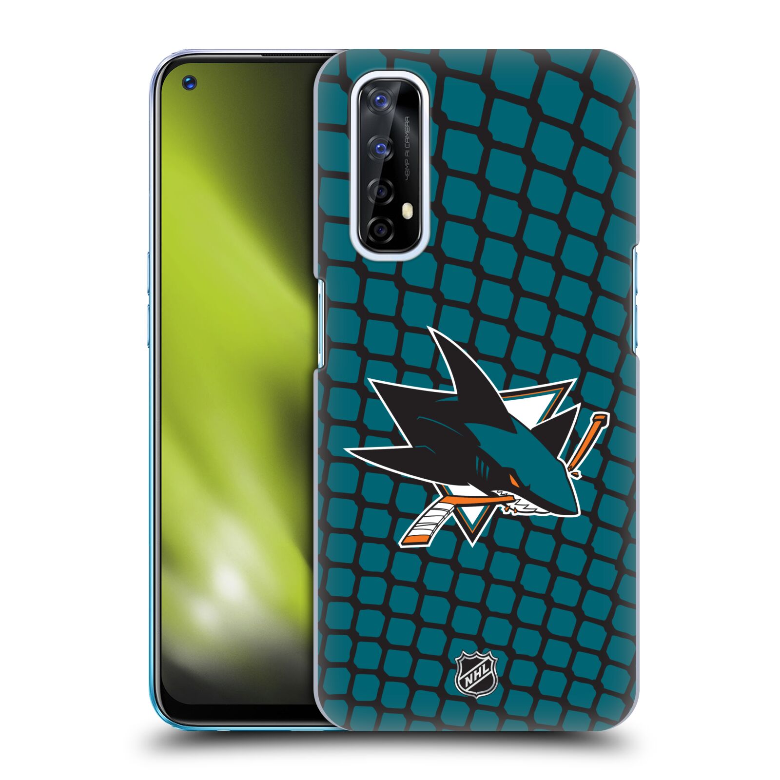 Pouzdro na mobil Realme 7 - HEAD CASE - Hokej NHL - San Jose Sharks - Znak v brance