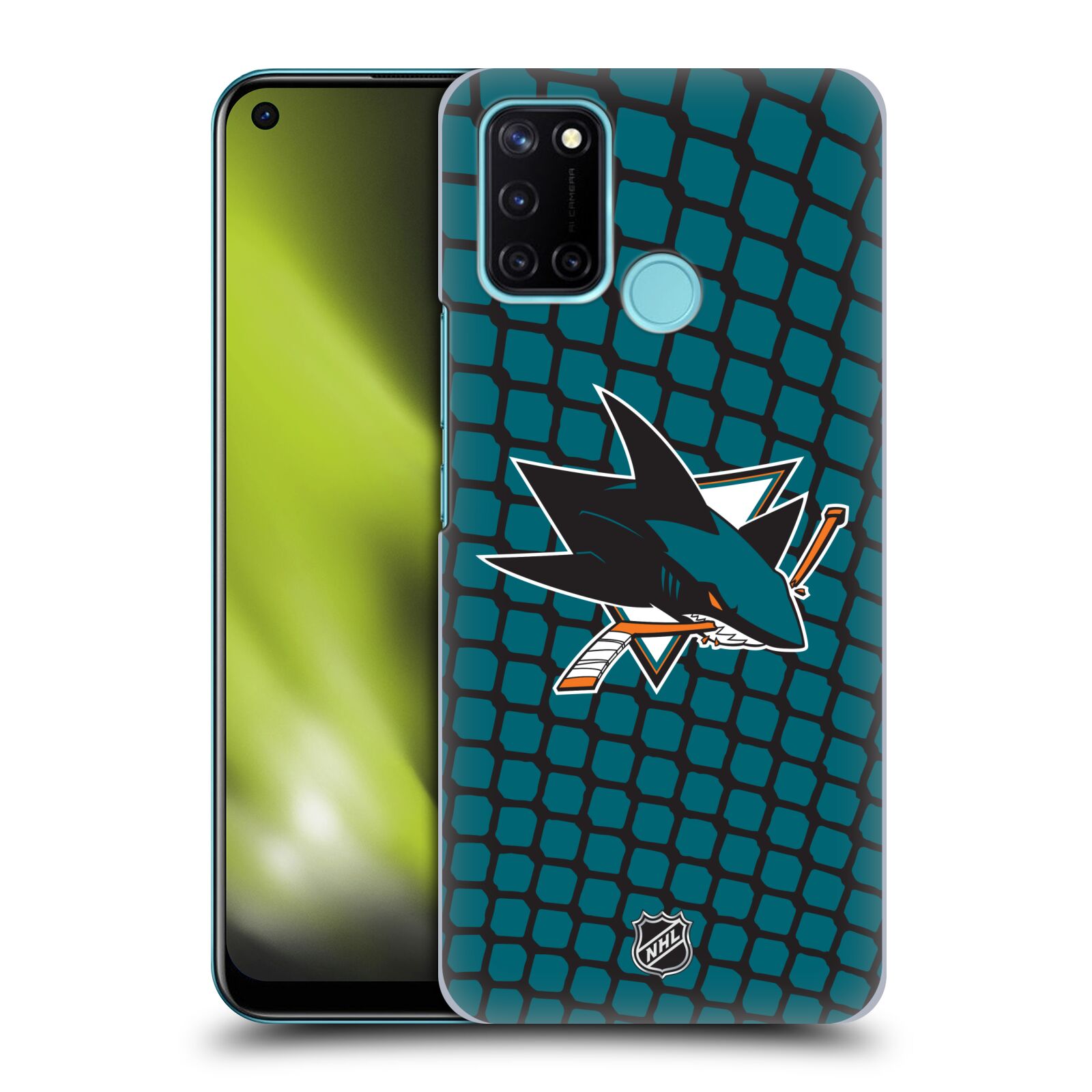 Pouzdro na mobil Realme 7i / Realme C17 - HEAD CASE - Hokej NHL - San Jose Sharks - Znak v brance