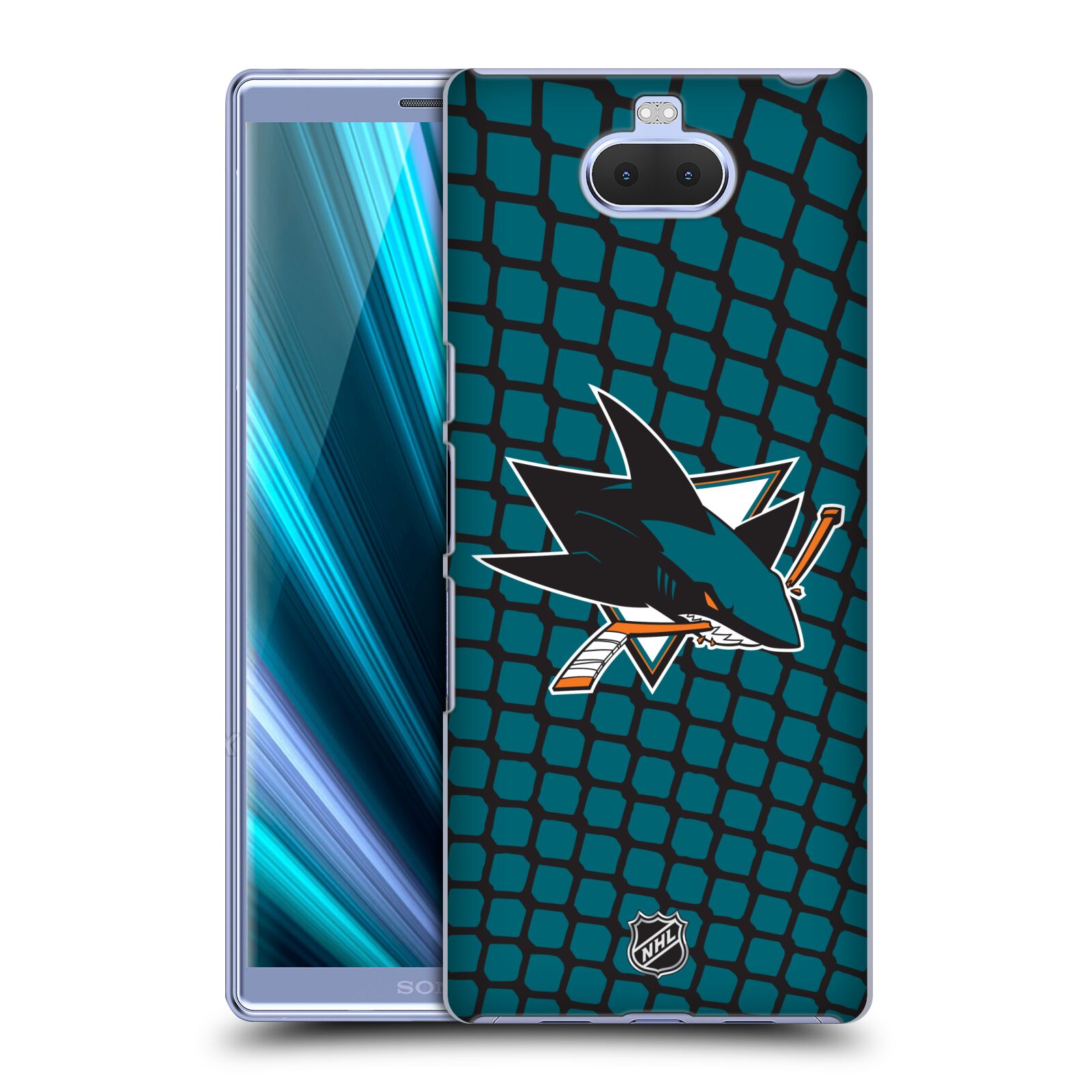 Pouzdro na mobil Sony Xperia 10 - HEAD CASE - Hokej NHL - San Jose Sharks - Znak v brance