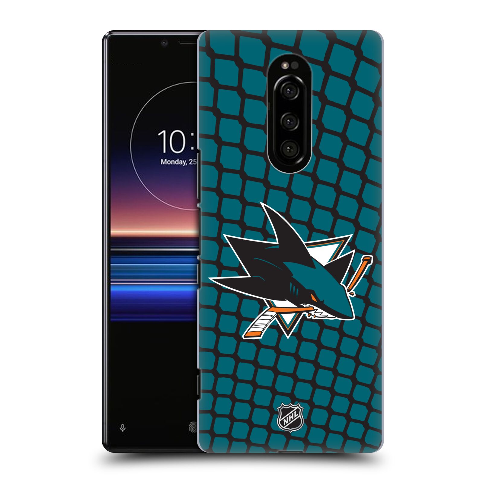 Pouzdro na mobil Sony Xperia 1 - HEAD CASE - Hokej NHL - San Jose Sharks - Znak v brance
