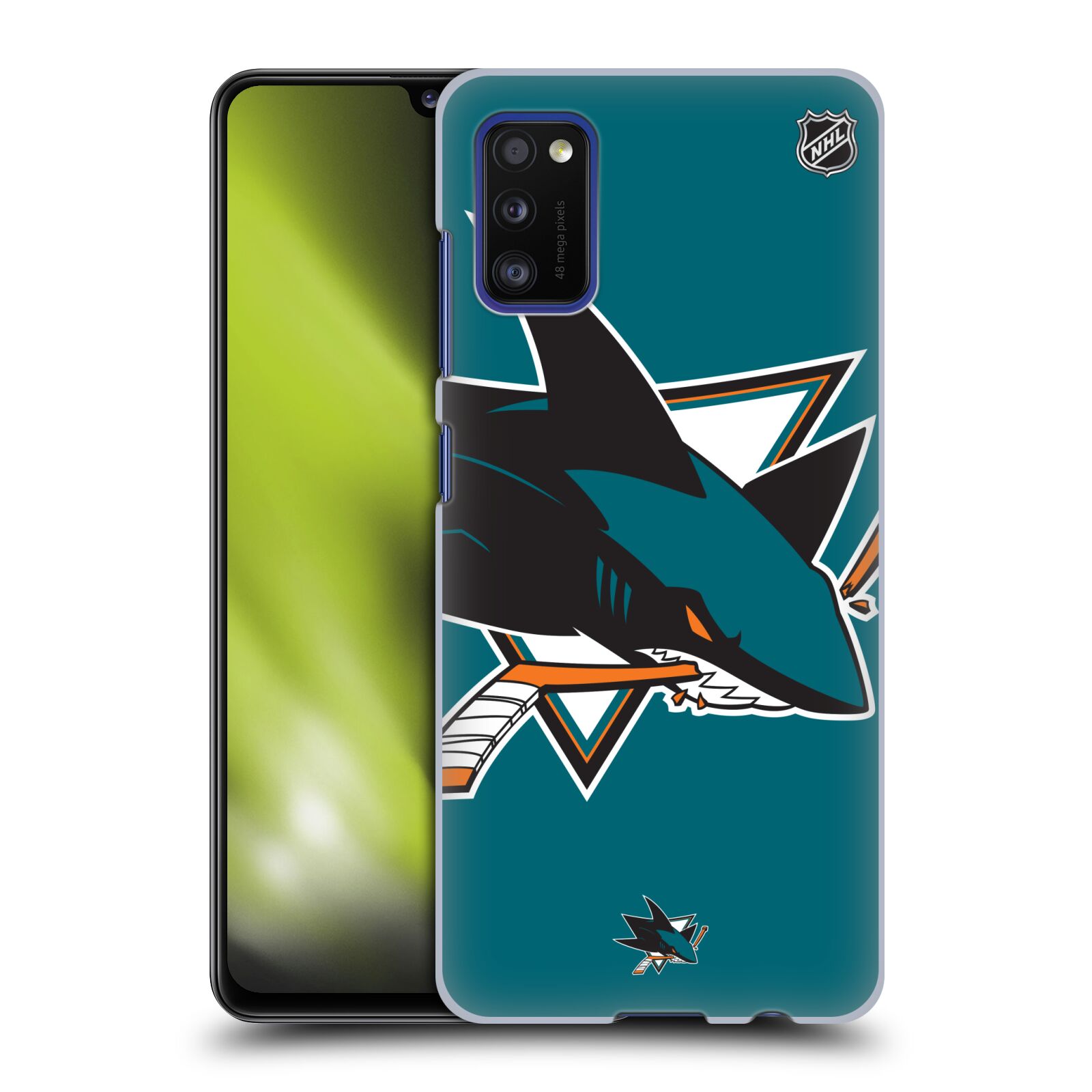 Pouzdro na mobil Samsung Galaxy A41 - HEAD CASE - Hokej NHL - San Jose Sharks - Velký znak