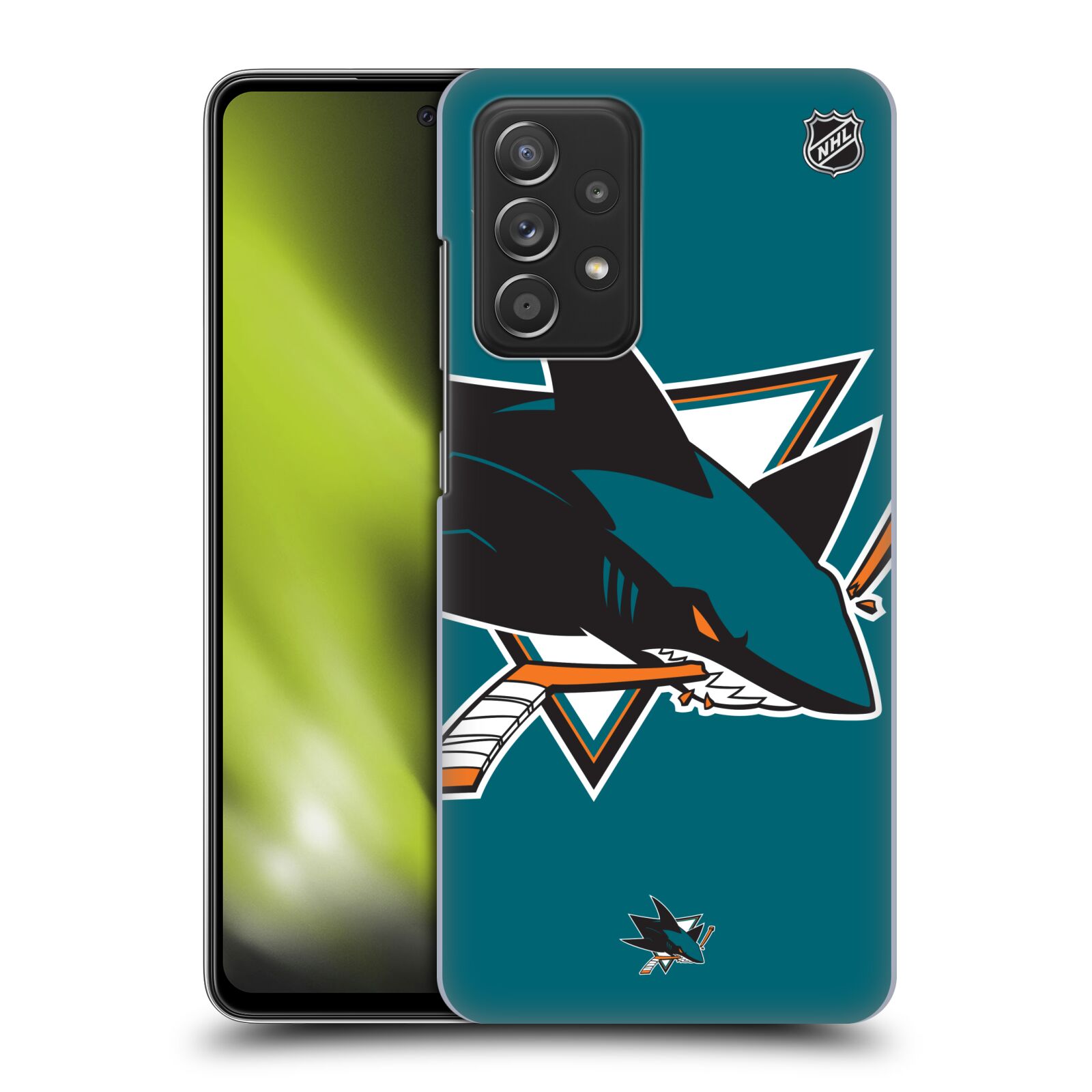 Pouzdro na mobil Samsung Galaxy A52 / A52 5G / A52s 5G - HEAD CASE - Hokej NHL - San Jose Sharks - Velký znak