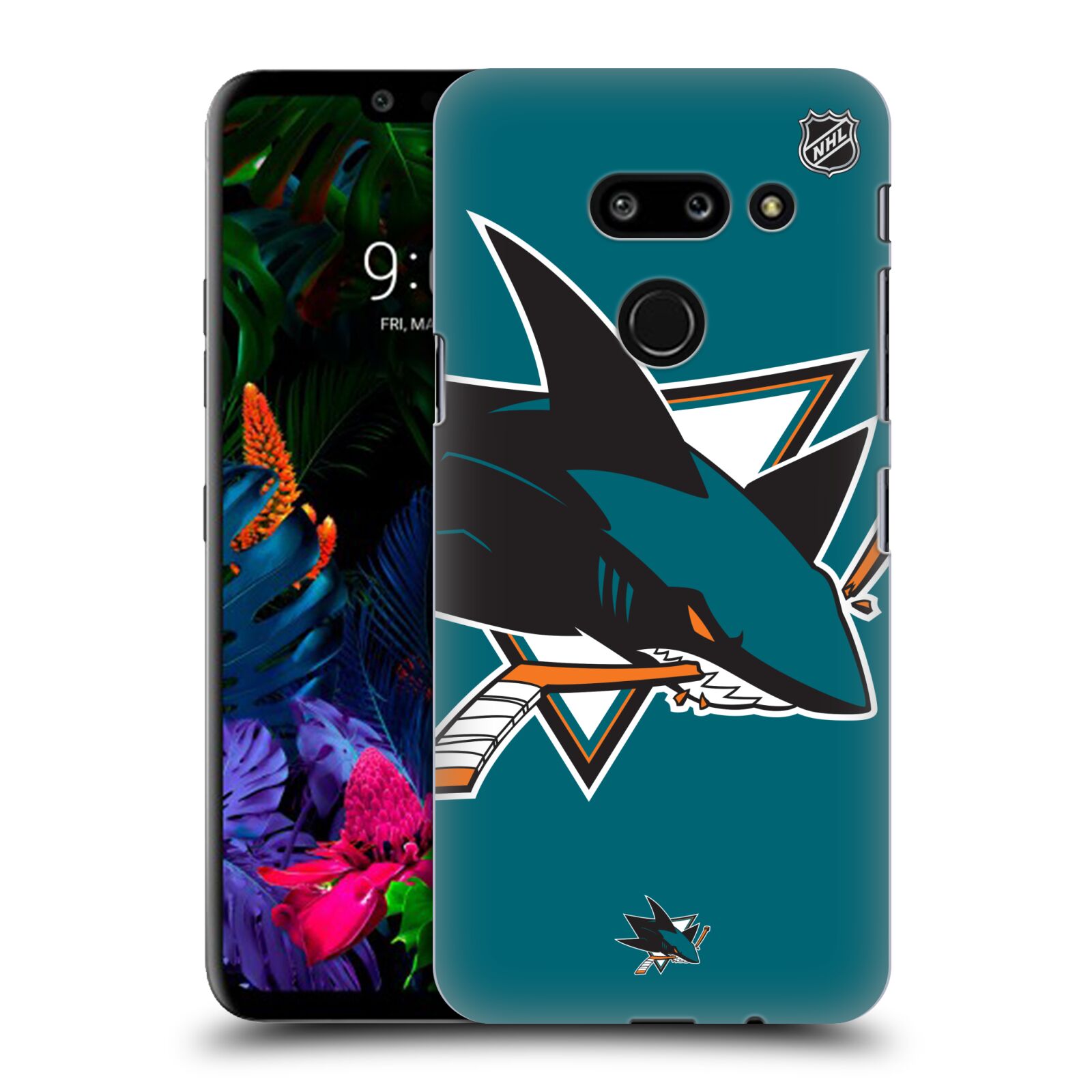 Pouzdro na mobil LG G8 ThinQ - HEAD CASE - Hokej NHL - San Jose Sharks - Velký znak