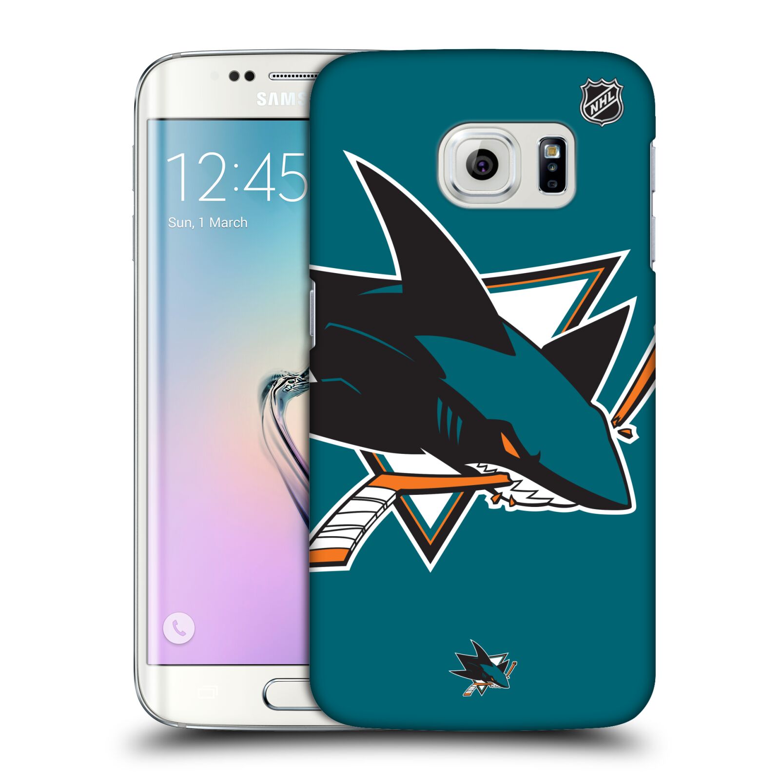 Pouzdro na mobil Samsung Galaxy S6 EDGE - HEAD CASE - Hokej NHL - San Jose Sharks - Velký znak
