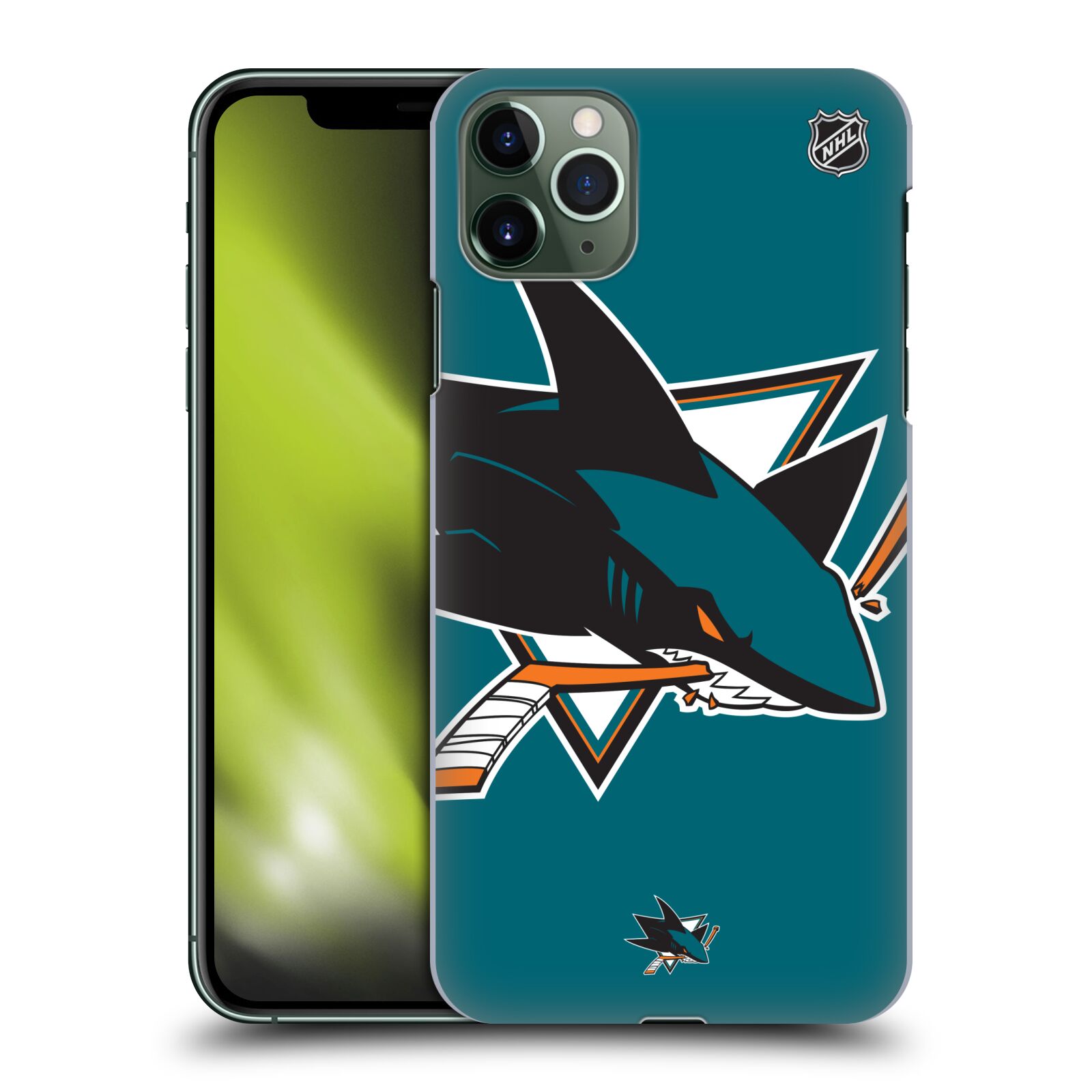 Pouzdro na mobil Apple Iphone 11 PRO MAX - HEAD CASE - Hokej NHL - San Jose Sharks - Velký znak