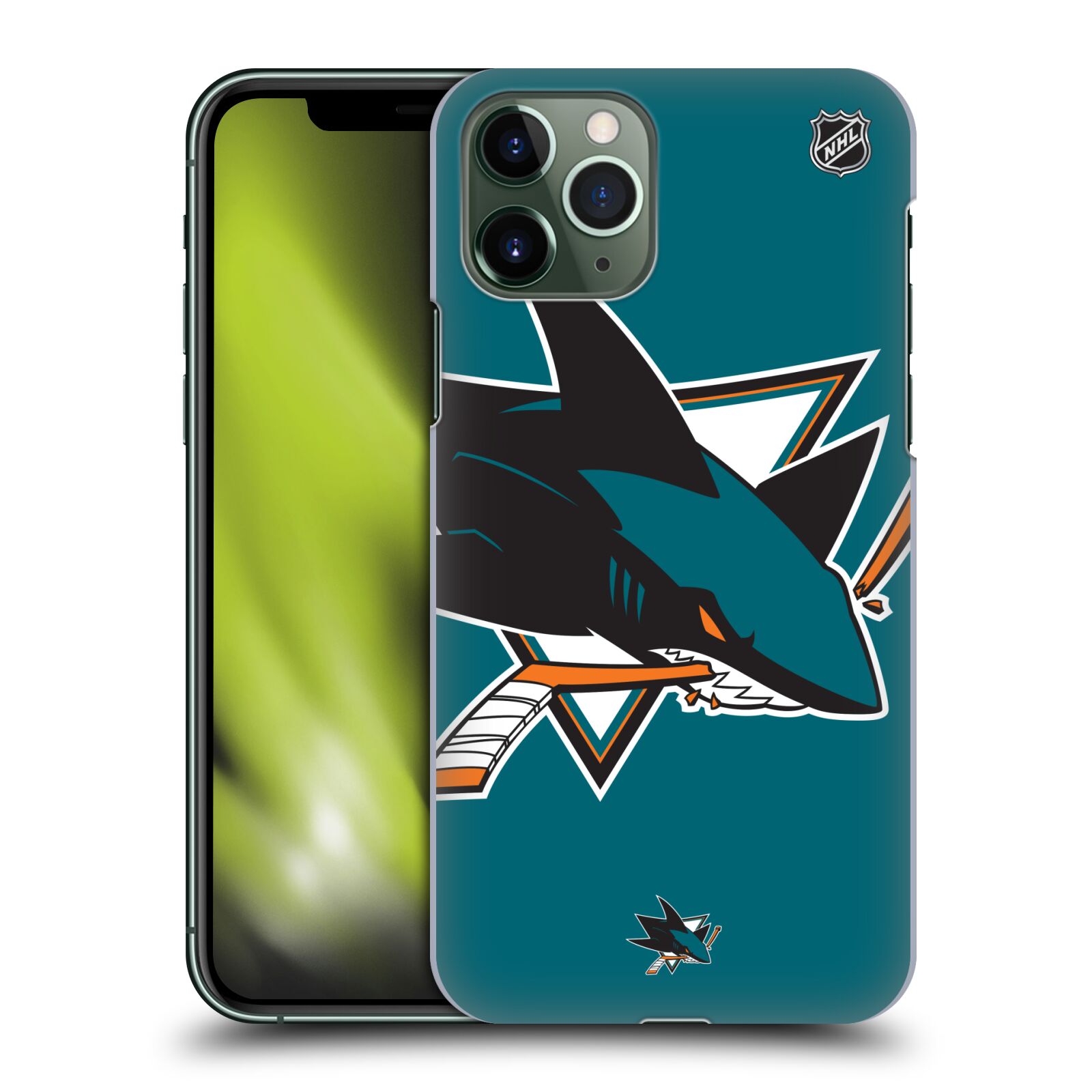 Pouzdro na mobil Apple Iphone 11 PRO - HEAD CASE - Hokej NHL - San Jose Sharks - Velký znak