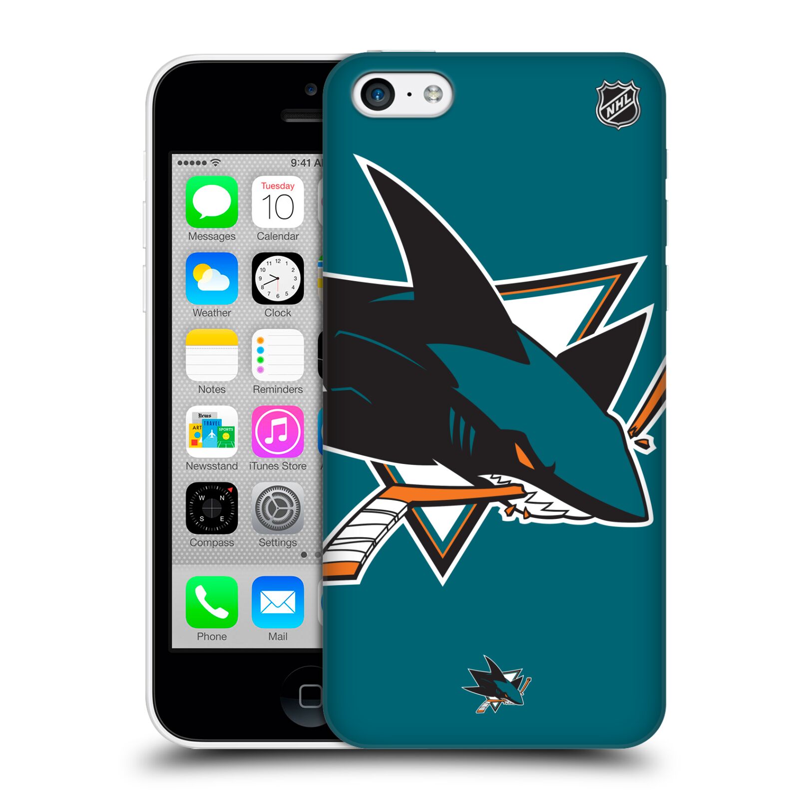 Pouzdro na mobil Apple Iphone 5C - HEAD CASE - Hokej NHL - San Jose Sharks - Velký znak