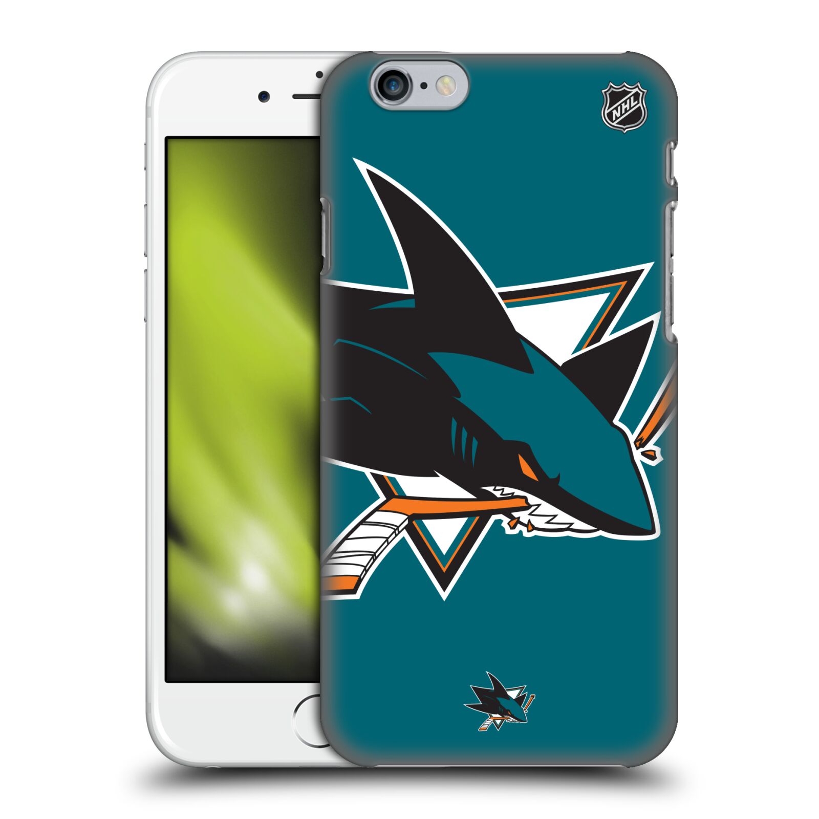 Pouzdro na mobil Apple Iphone 6/6S - HEAD CASE - Hokej NHL - San Jose Sharks - Velký znak