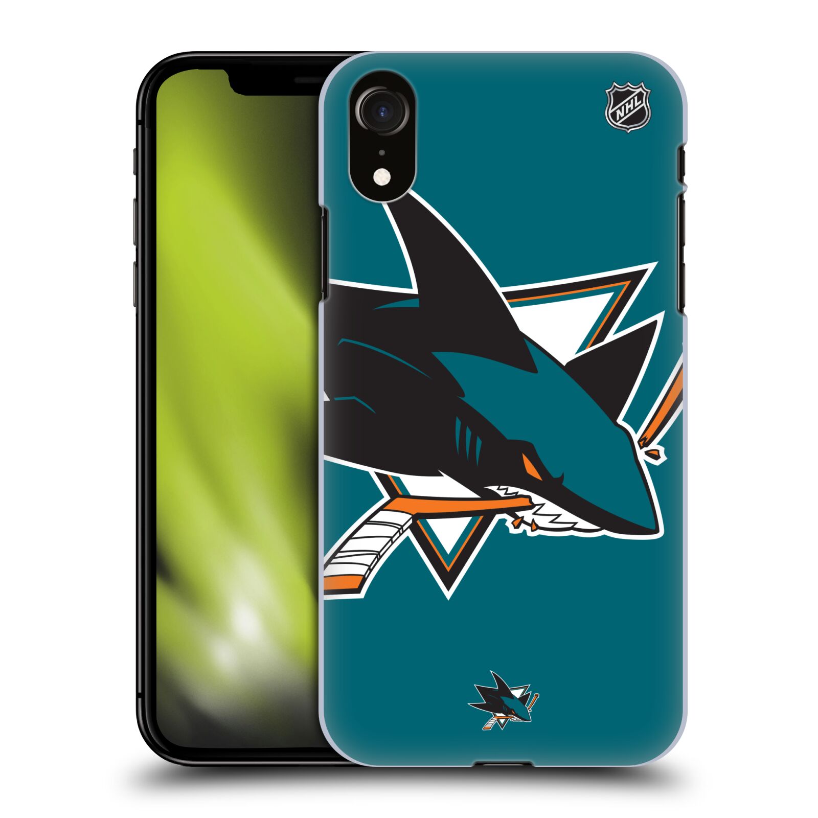 Pouzdro na mobil Apple Iphone XR - HEAD CASE - Hokej NHL - San Jose Sharks - Velký znak
