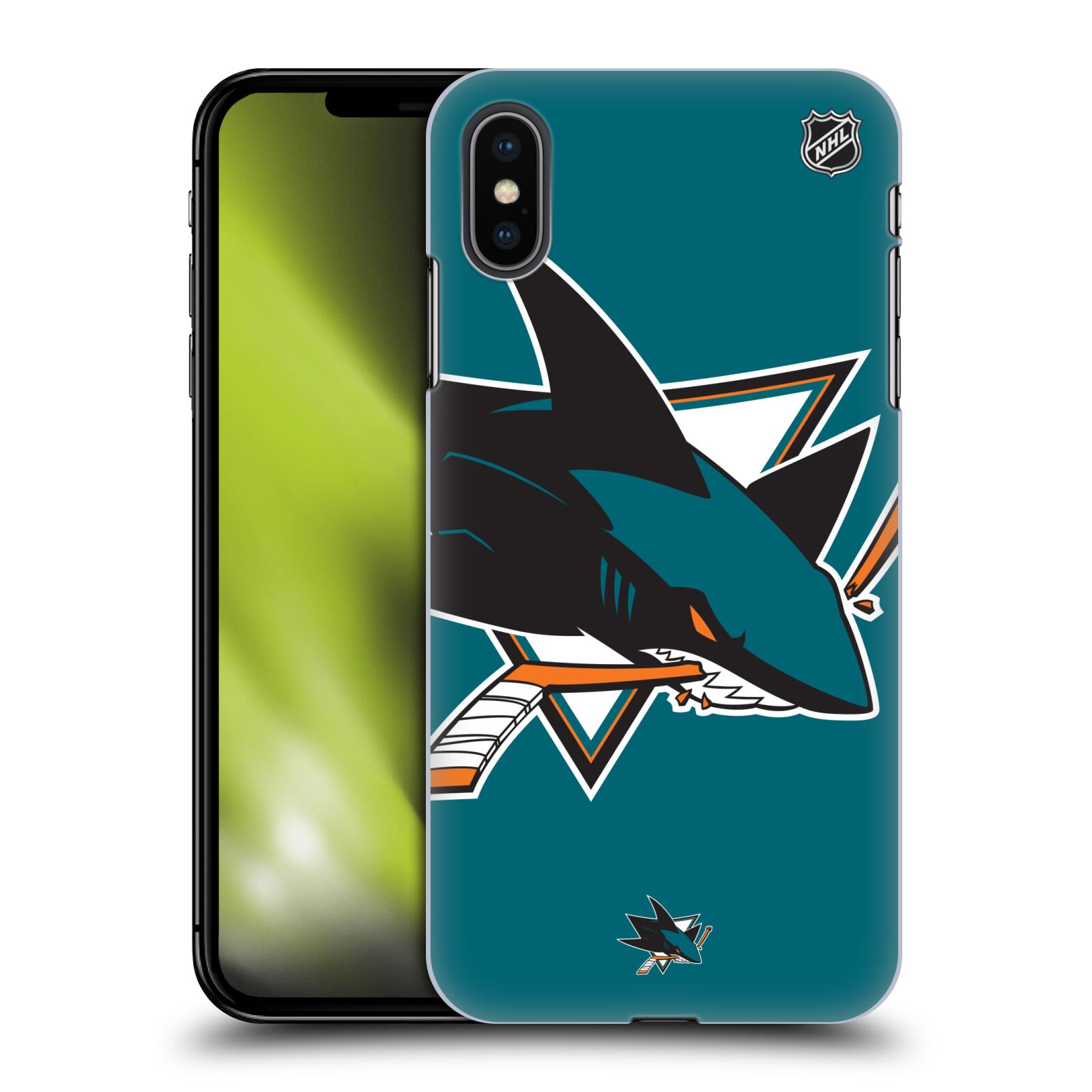 Pouzdro na mobil Apple Iphone XS MAX - HEAD CASE - Hokej NHL - San Jose Sharks - Velký znak