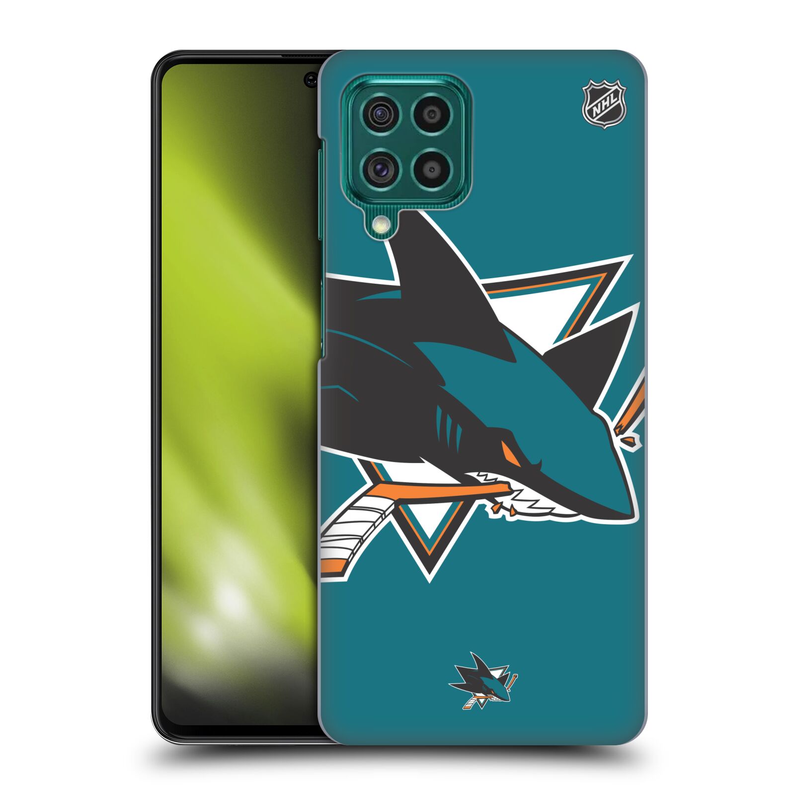 Pouzdro na mobil Samsung Galaxy M62 - HEAD CASE - Hokej NHL - San Jose Sharks - Velký znak