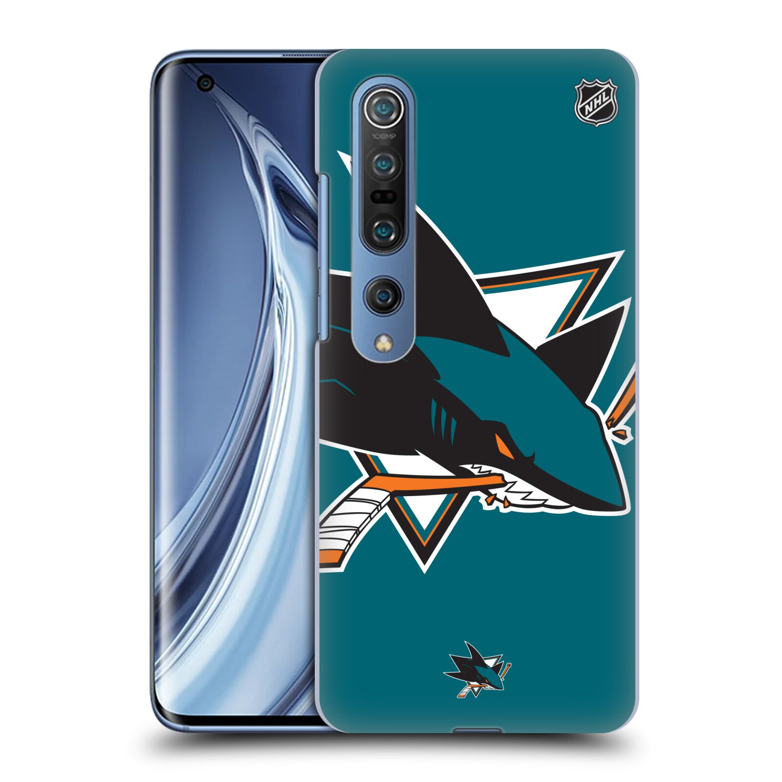 Pouzdro na mobil Xiaomi  Mi 10 5G / Mi 10 5G PRO - HEAD CASE - Hokej NHL - San Jose Sharks - Velký znak