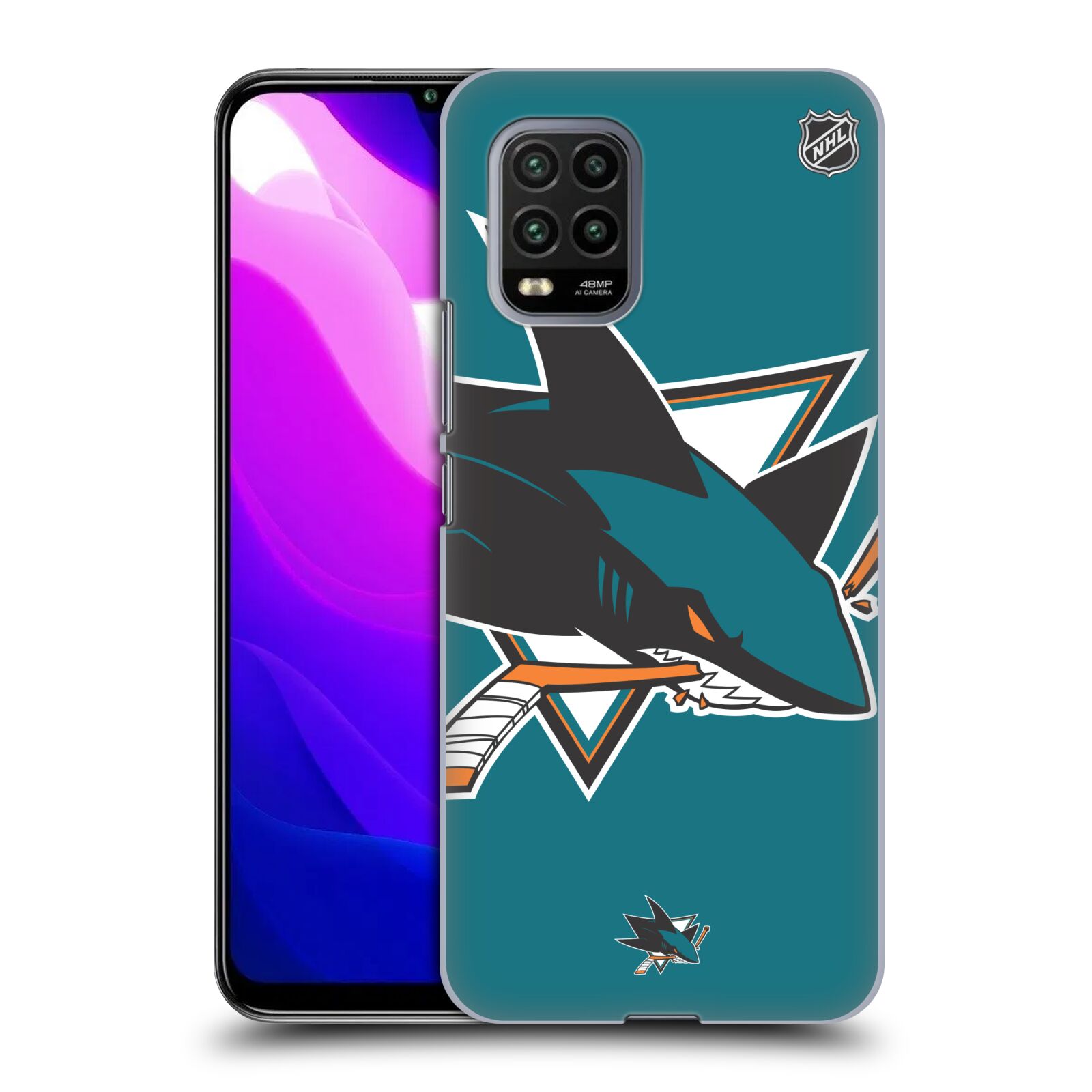 Pouzdro na mobil Xiaomi  Mi 10 LITE / Mi 10 LITE 5G - HEAD CASE - Hokej NHL - San Jose Sharks - Velký znak