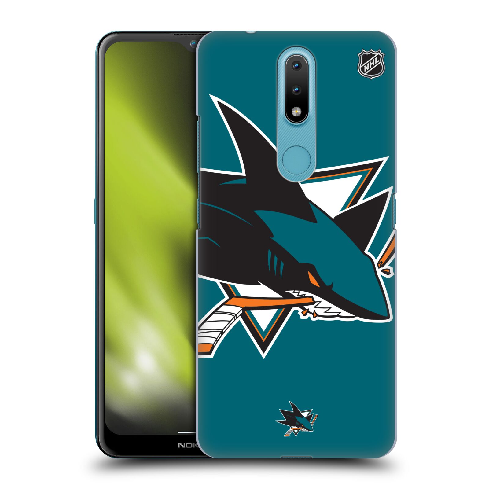Pouzdro na mobil Nokia 2.4 - HEAD CASE - Hokej NHL - San Jose Sharks - Velký znak