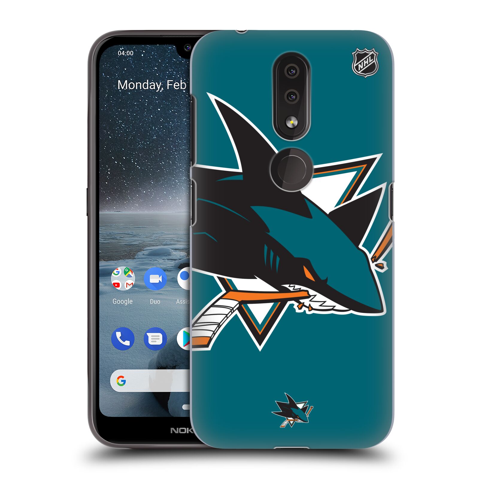 Pouzdro na mobil Nokia 4.2 - HEAD CASE - Hokej NHL - San Jose Sharks - Velký znak