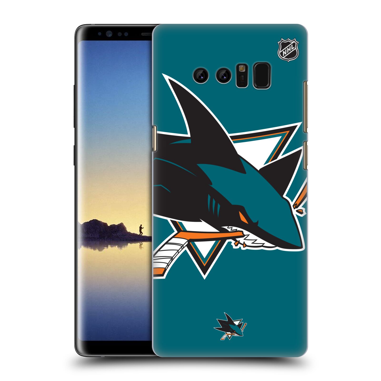 Pouzdro na mobil Samsung Galaxy Note 8 - HEAD CASE - Hokej NHL - San Jose Sharks - Velký znak
