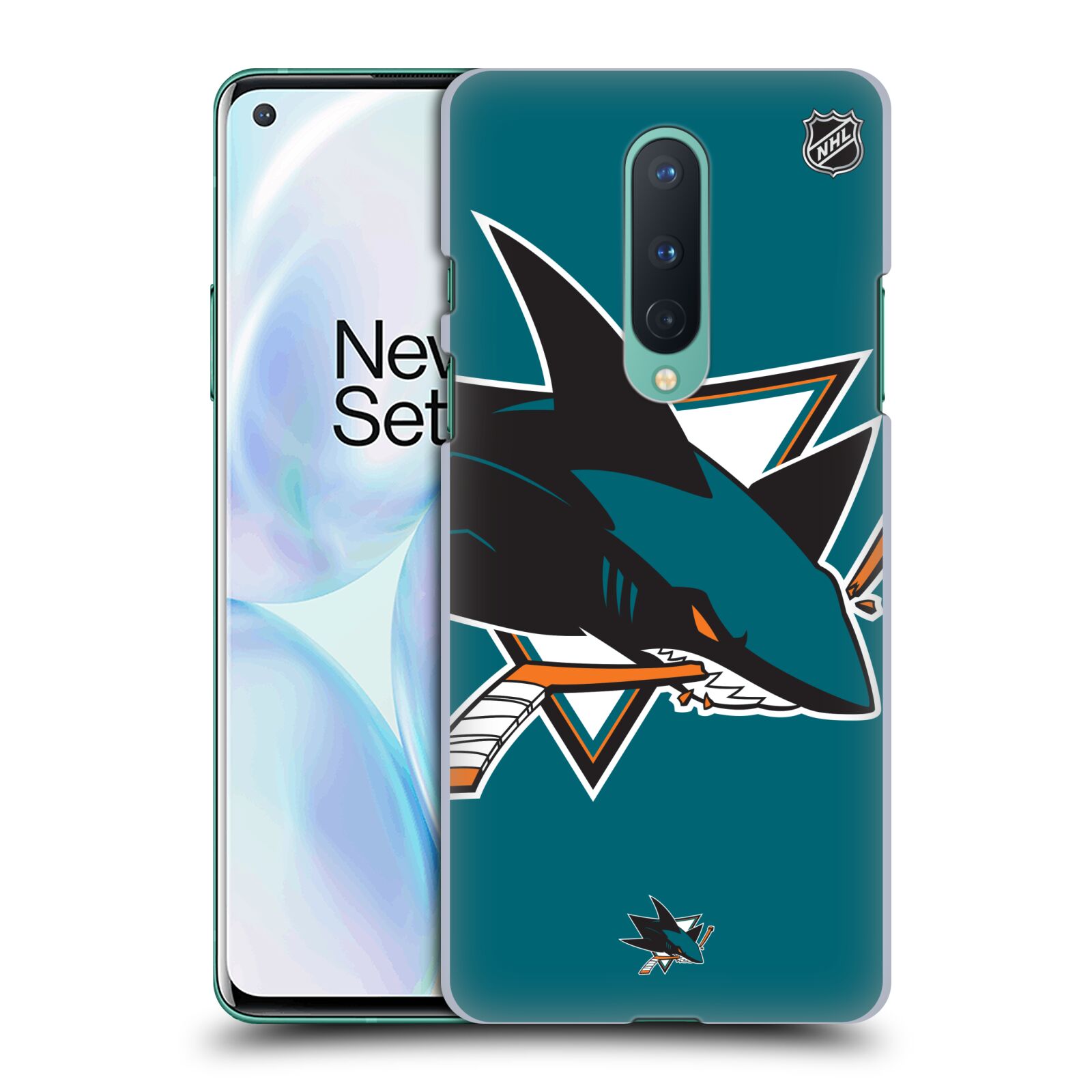 Pouzdro na mobil OnePlus 8 5G - HEAD CASE - Hokej NHL - San Jose Sharks - Velký znak