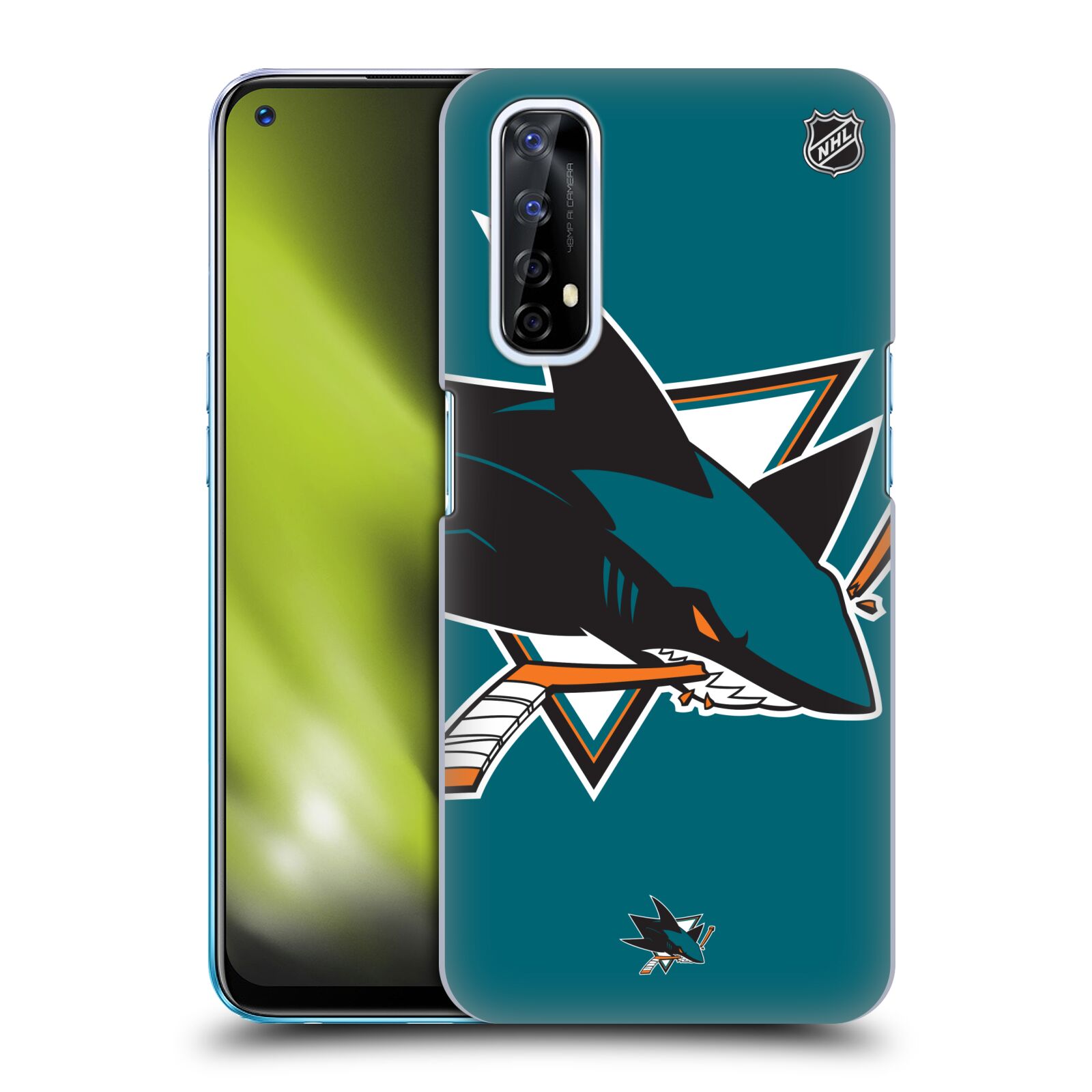 Pouzdro na mobil Realme 7 - HEAD CASE - Hokej NHL - San Jose Sharks - Velký znak