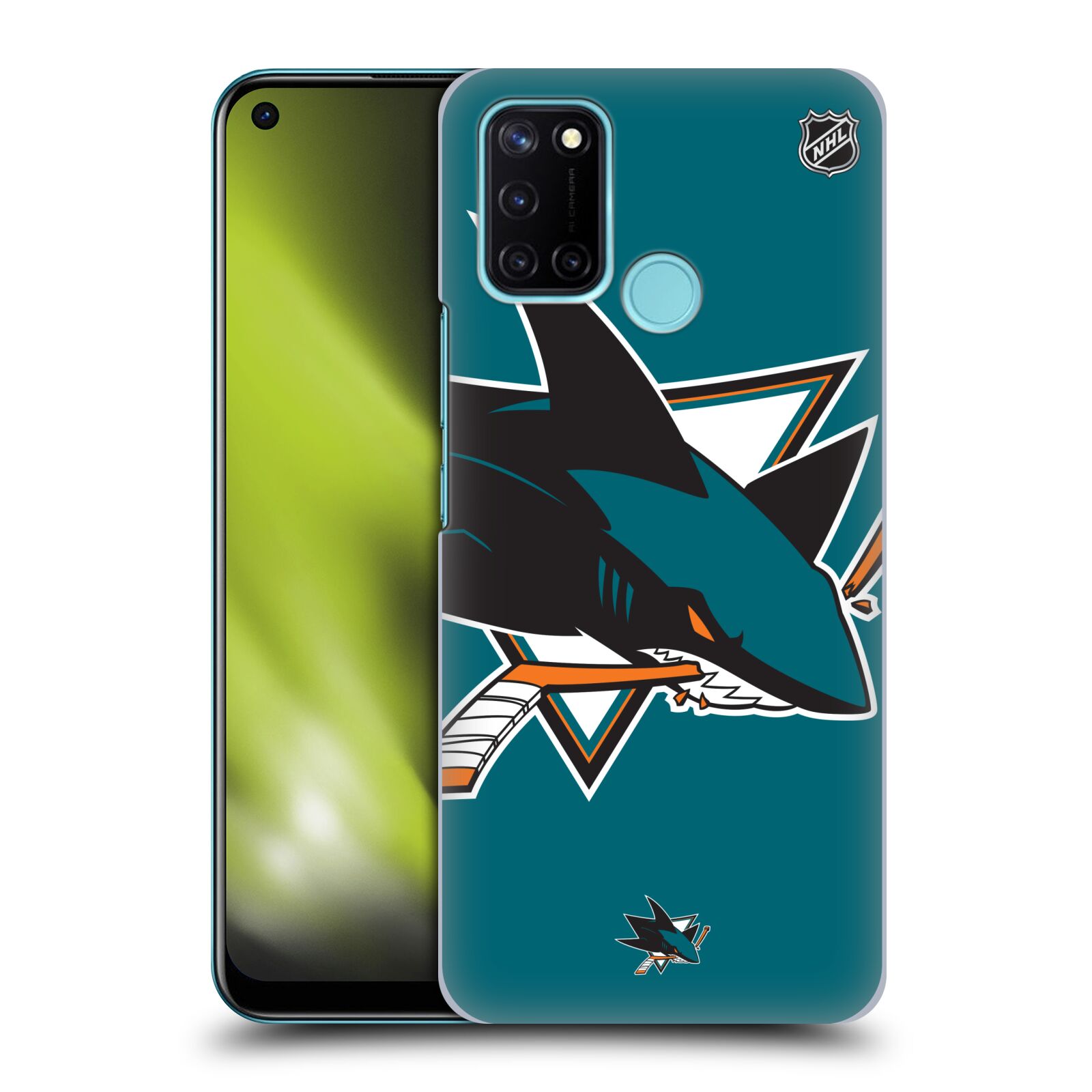Pouzdro na mobil Realme 7i / Realme C17 - HEAD CASE - Hokej NHL - San Jose Sharks - Velký znak