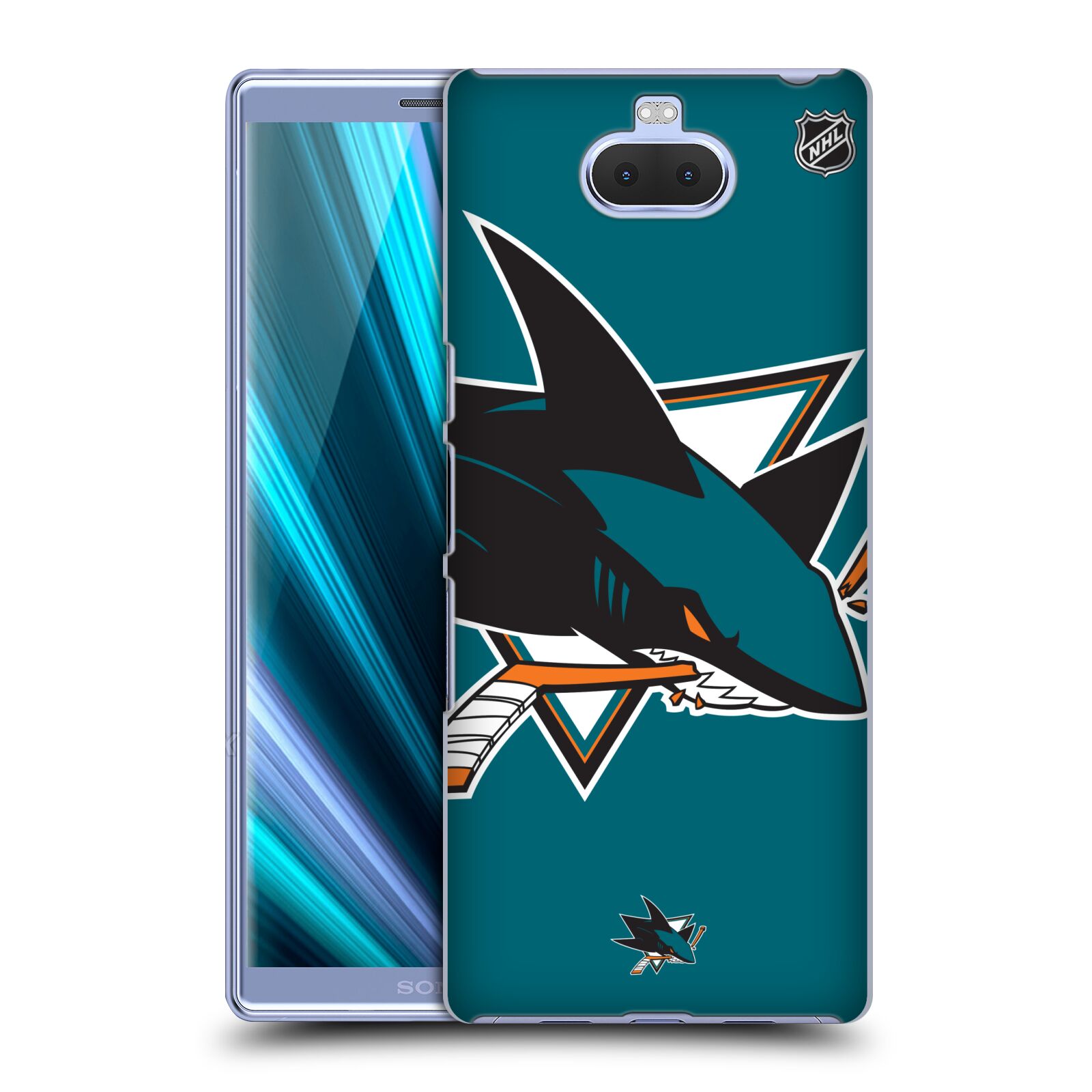 Pouzdro na mobil Sony Xperia 10 - HEAD CASE - Hokej NHL - San Jose Sharks - Velký znak