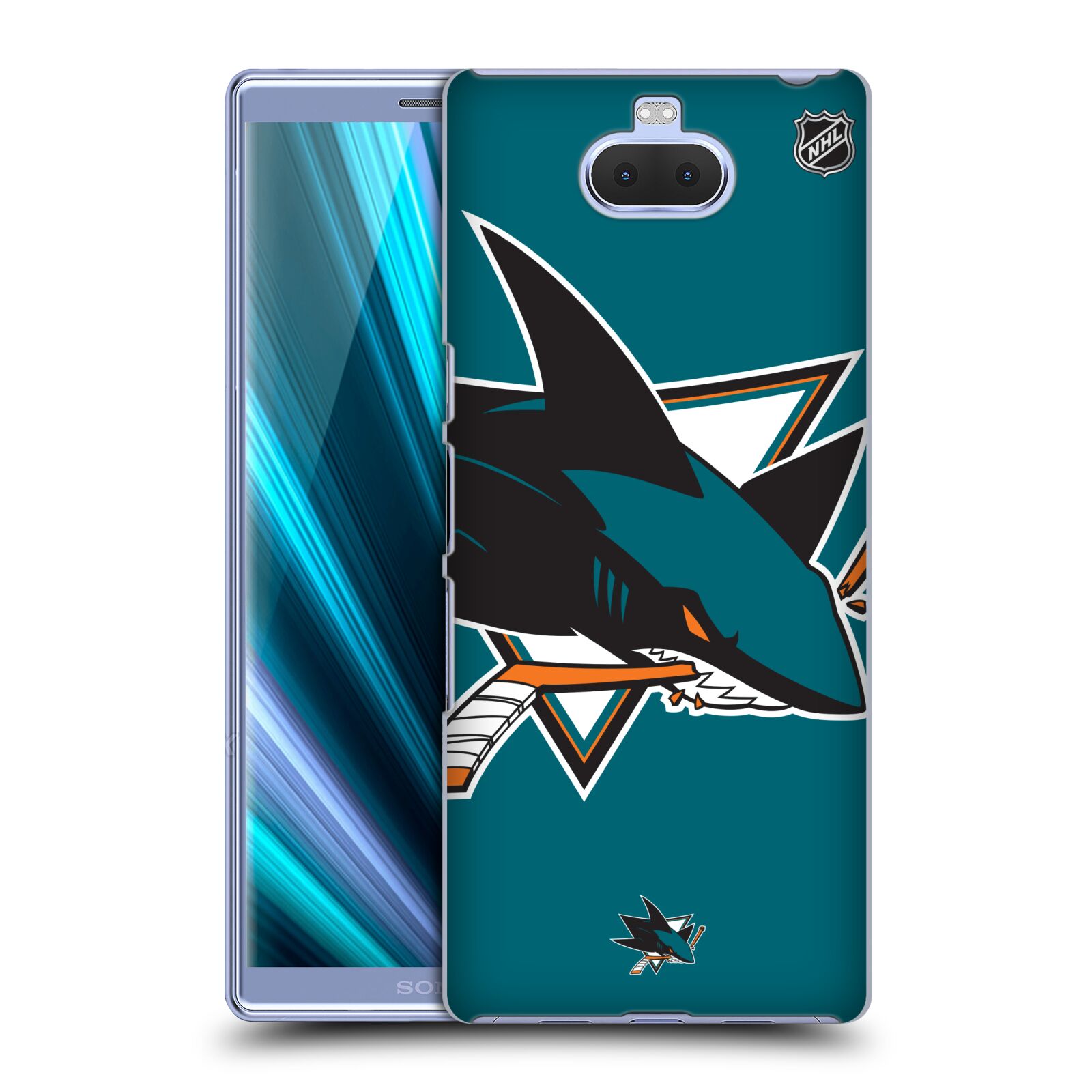 Pouzdro na mobil Sony Xperia 10 Plus - HEAD CASE - Hokej NHL - San Jose Sharks - Velký znak