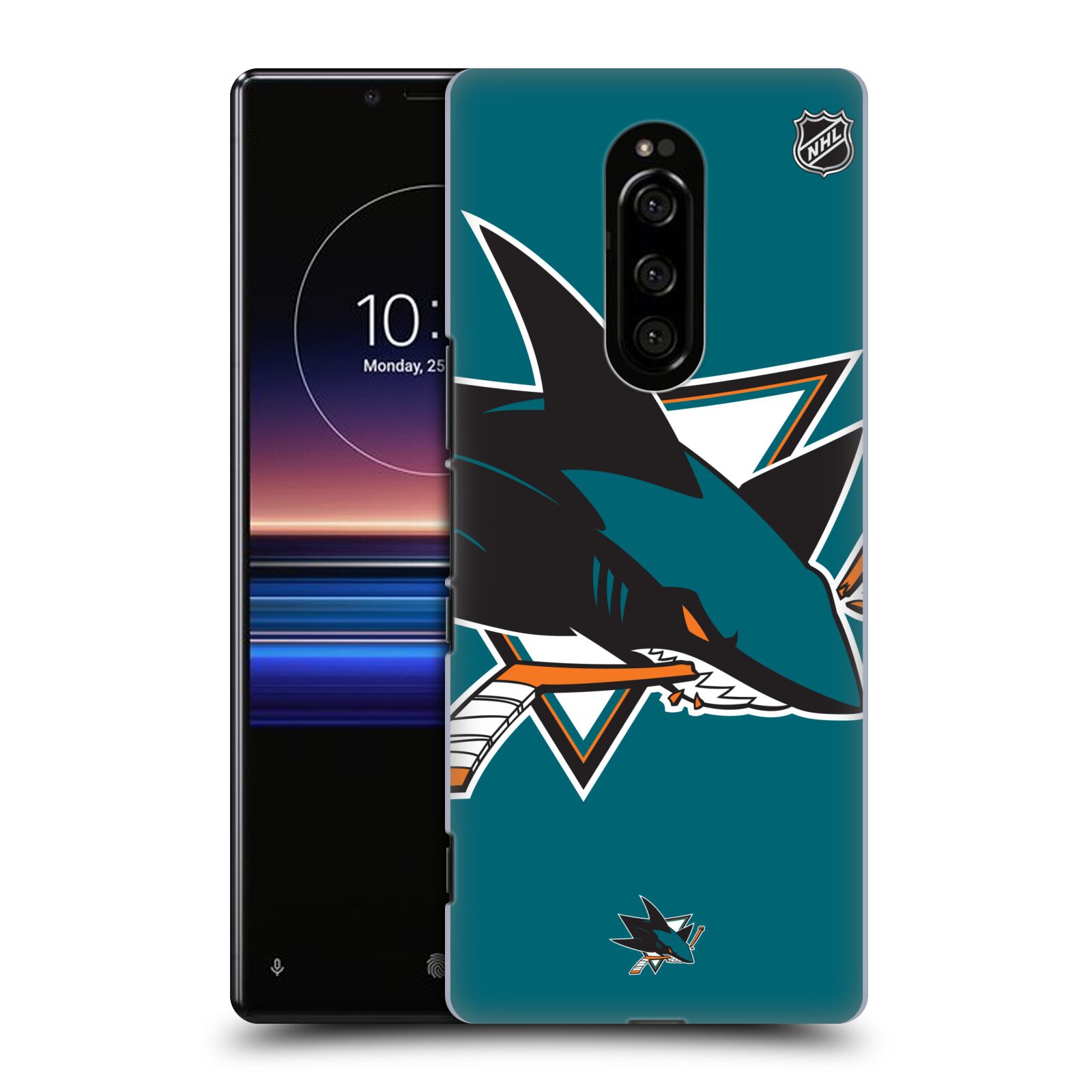 Pouzdro na mobil Sony Xperia 1 - HEAD CASE - Hokej NHL - San Jose Sharks - Velký znak