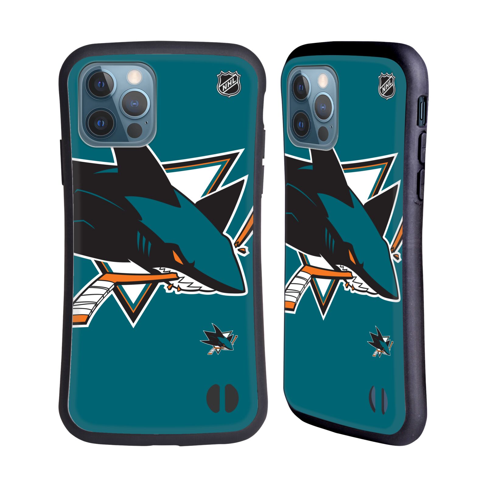 Obal na mobil Apple iPhone 12 / 12 PRO - HEAD CASE - NHL - Velké logo San Jose Sharks