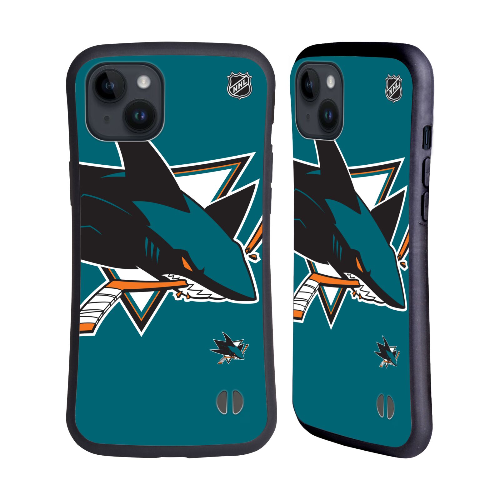 Obal na mobil Apple iPhone 15 PLUS - HEAD CASE - NHL - Velké logo San Jose Sharks